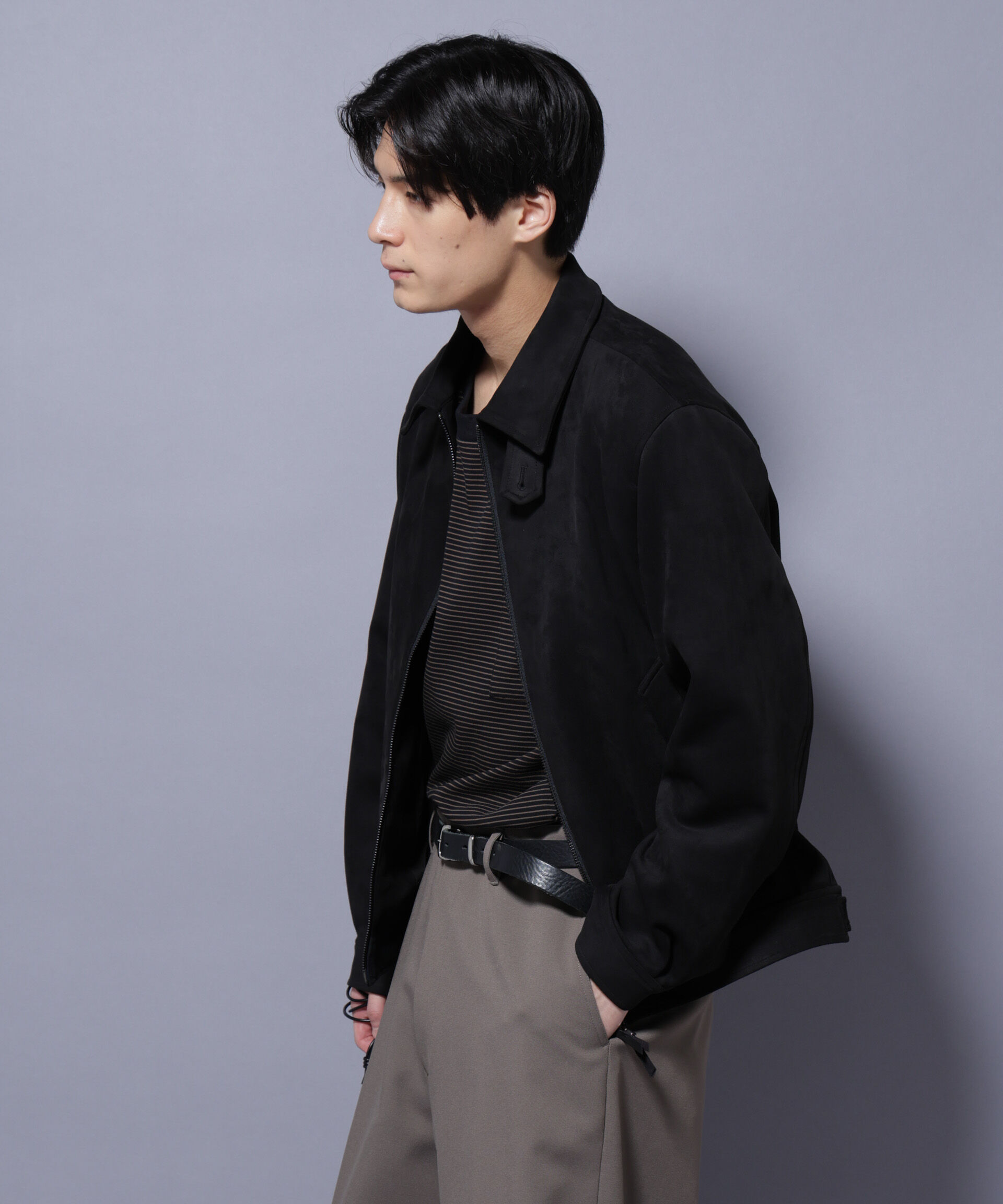 nano･universe「フェイクスエードブルゾン」|ブルゾン・スタジャン|