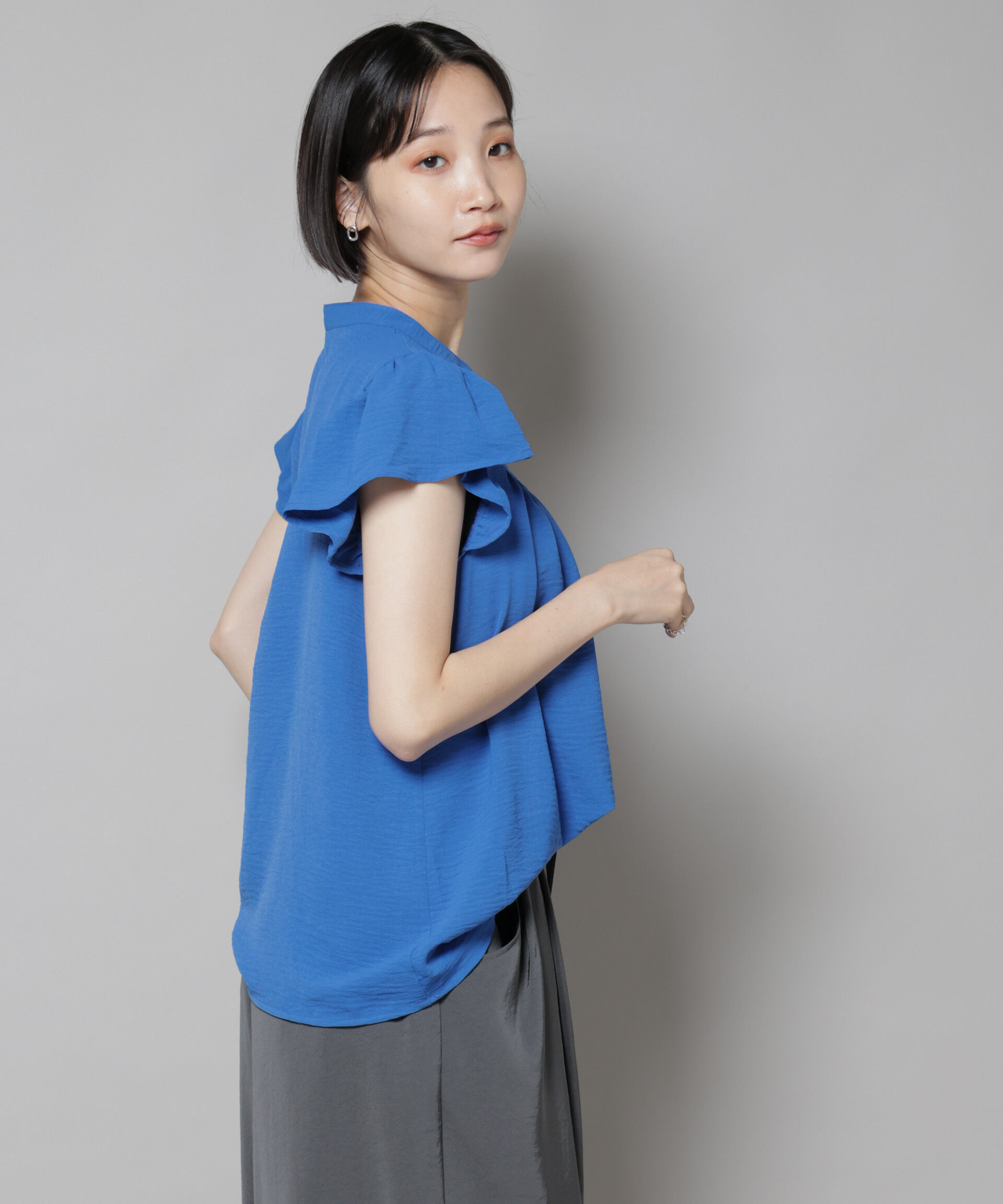 nano･universe「フリルスリーブブラウス(セットアップ可)」|シャツ・ブラウス|