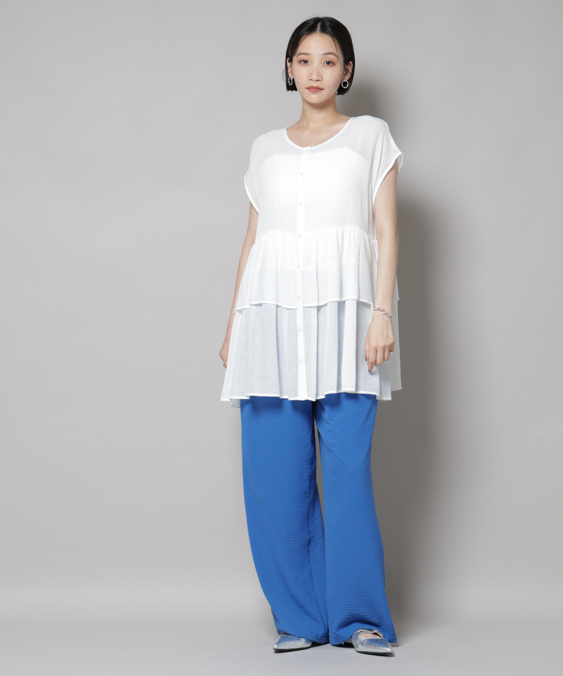 nano･universe「イージードロストワイドパンツ(セットアップ可)」|チノ|