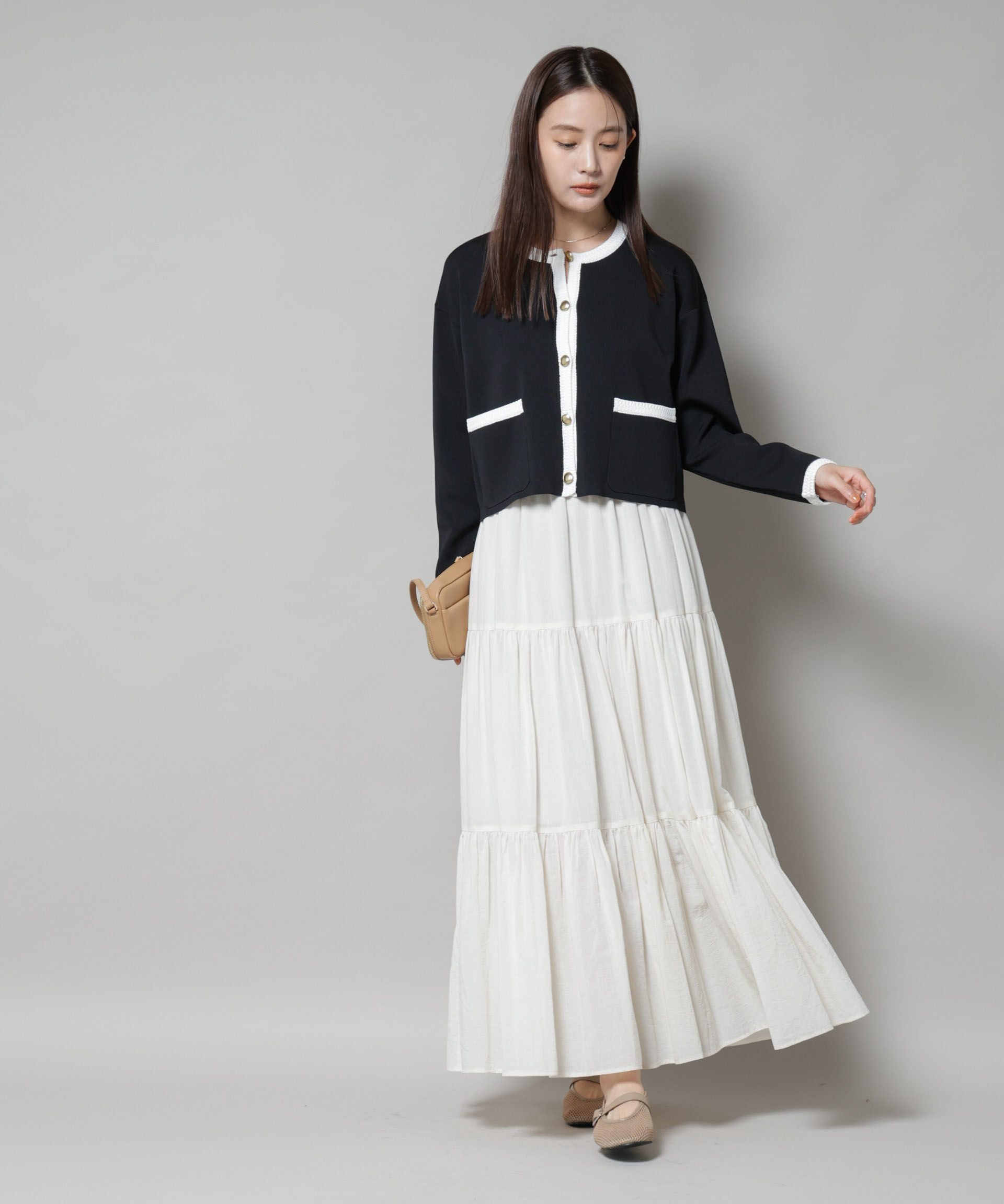 nano･universe「洗濯機洗可配色ジャケットカーディガン」|ニット・セーター|