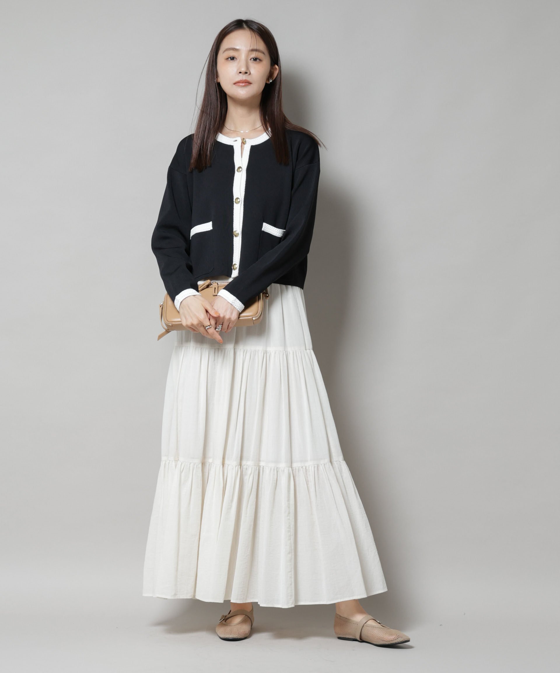 nano･universe「洗濯機洗可配色ジャケットカーディガン」|ニット・セーター|