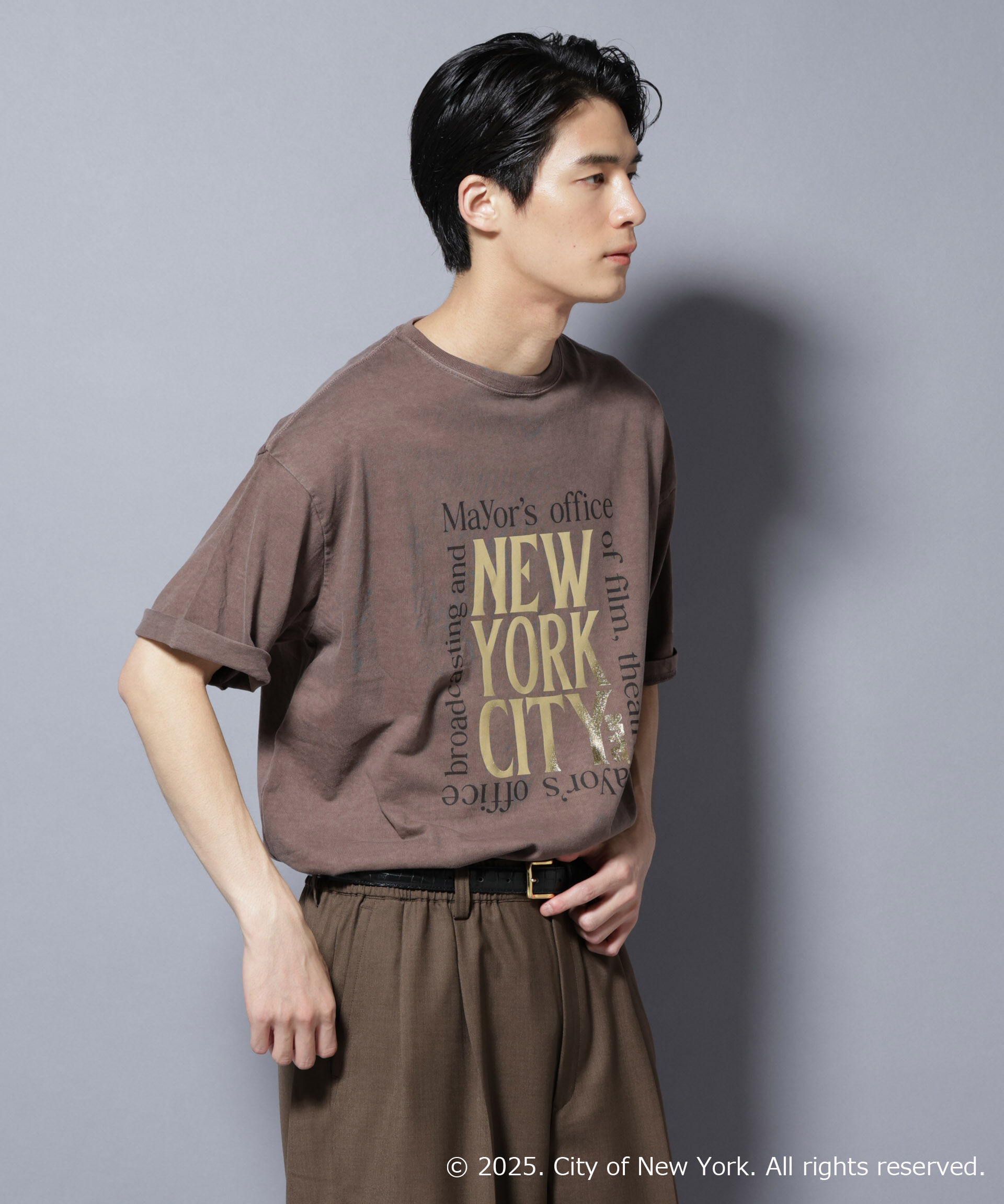 nano･universe「別注GOOD ROCK SPEED NYC 箔プリントＴシャツ」|Tシャツ・カットソー|