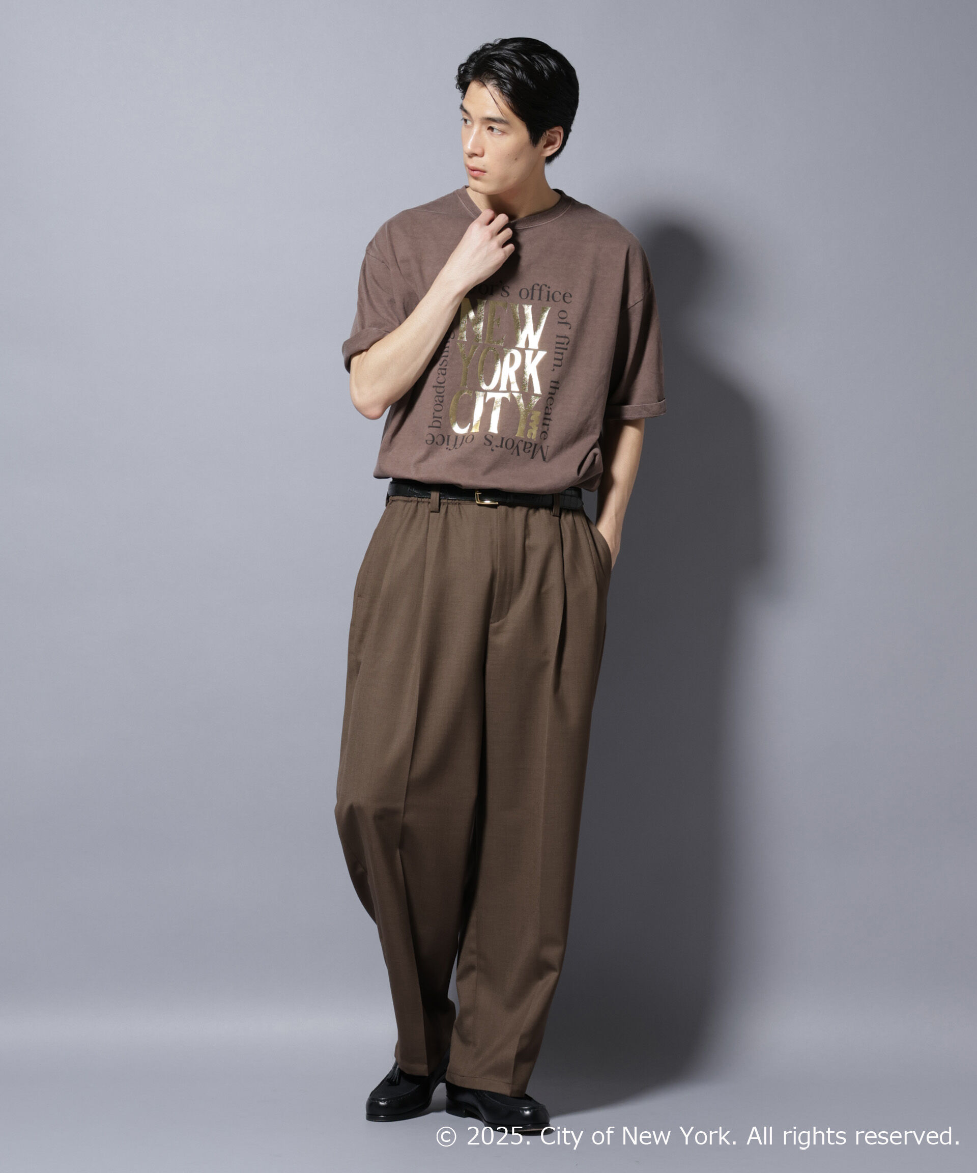 nano･universe「別注GOOD ROCK SPEED NYC 箔プリントＴシャツ」|Tシャツ・カットソー|