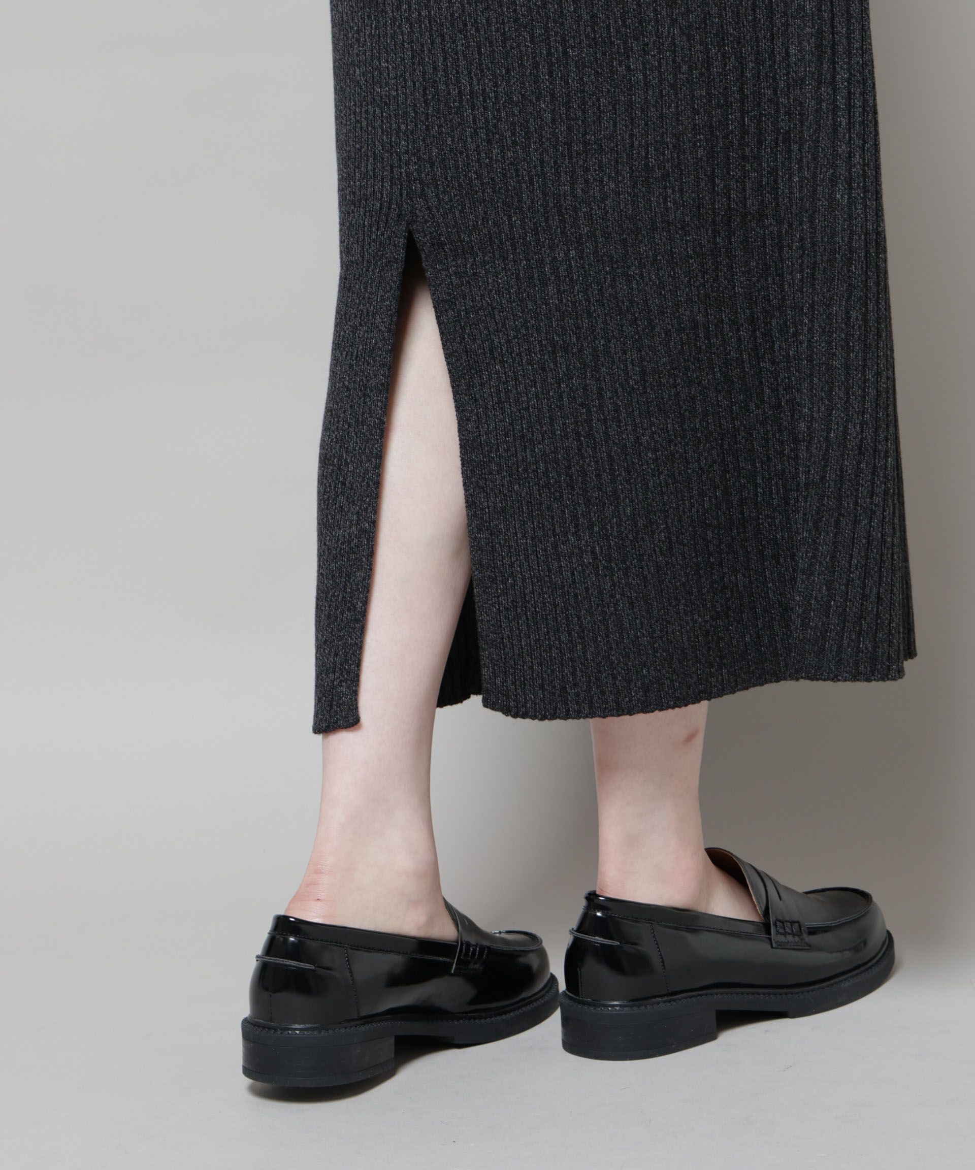  「メランジリブタイトスカート(セットアップ可)」|タイト|