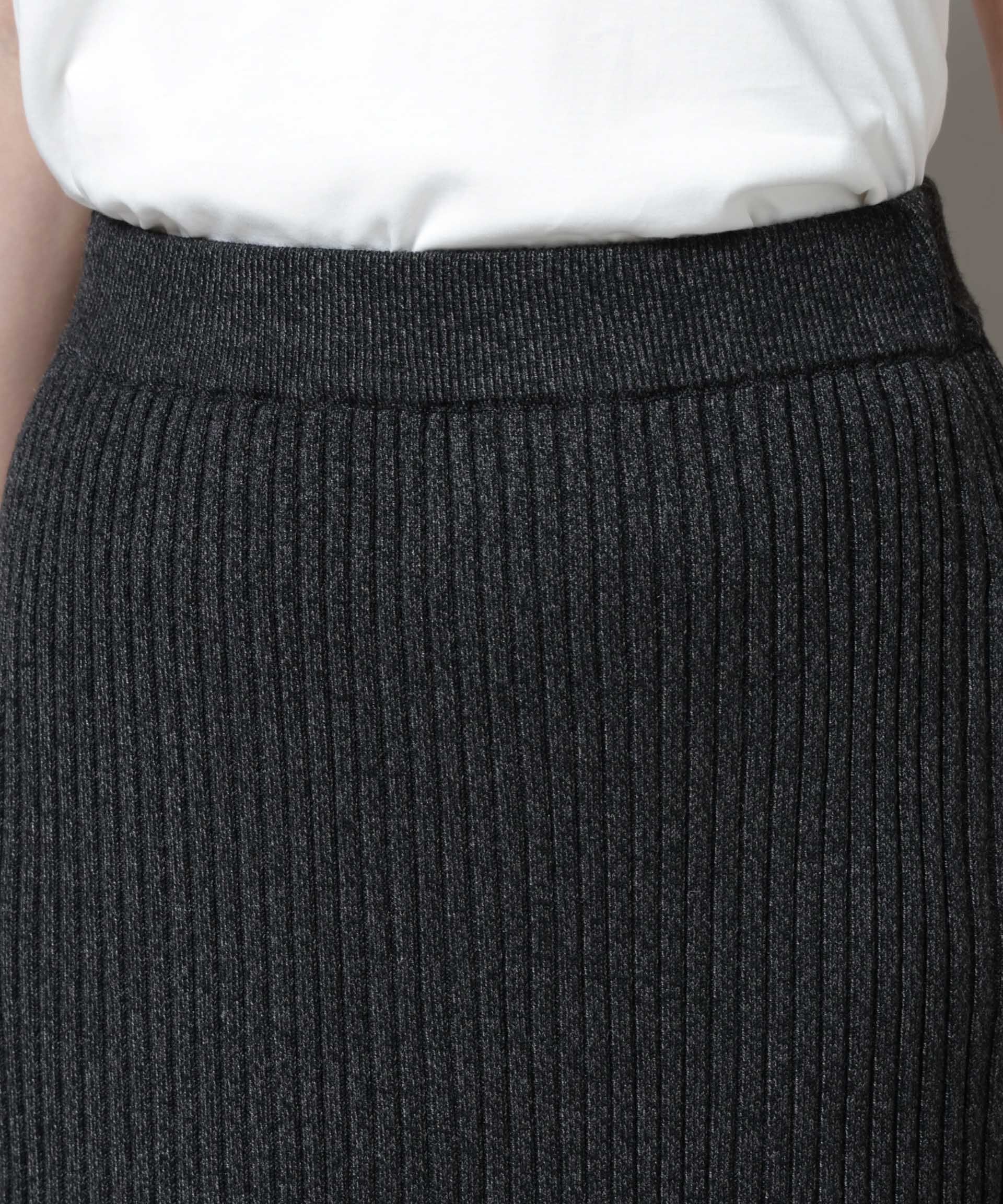  「メランジリブタイトスカート(セットアップ可)」|タイト|