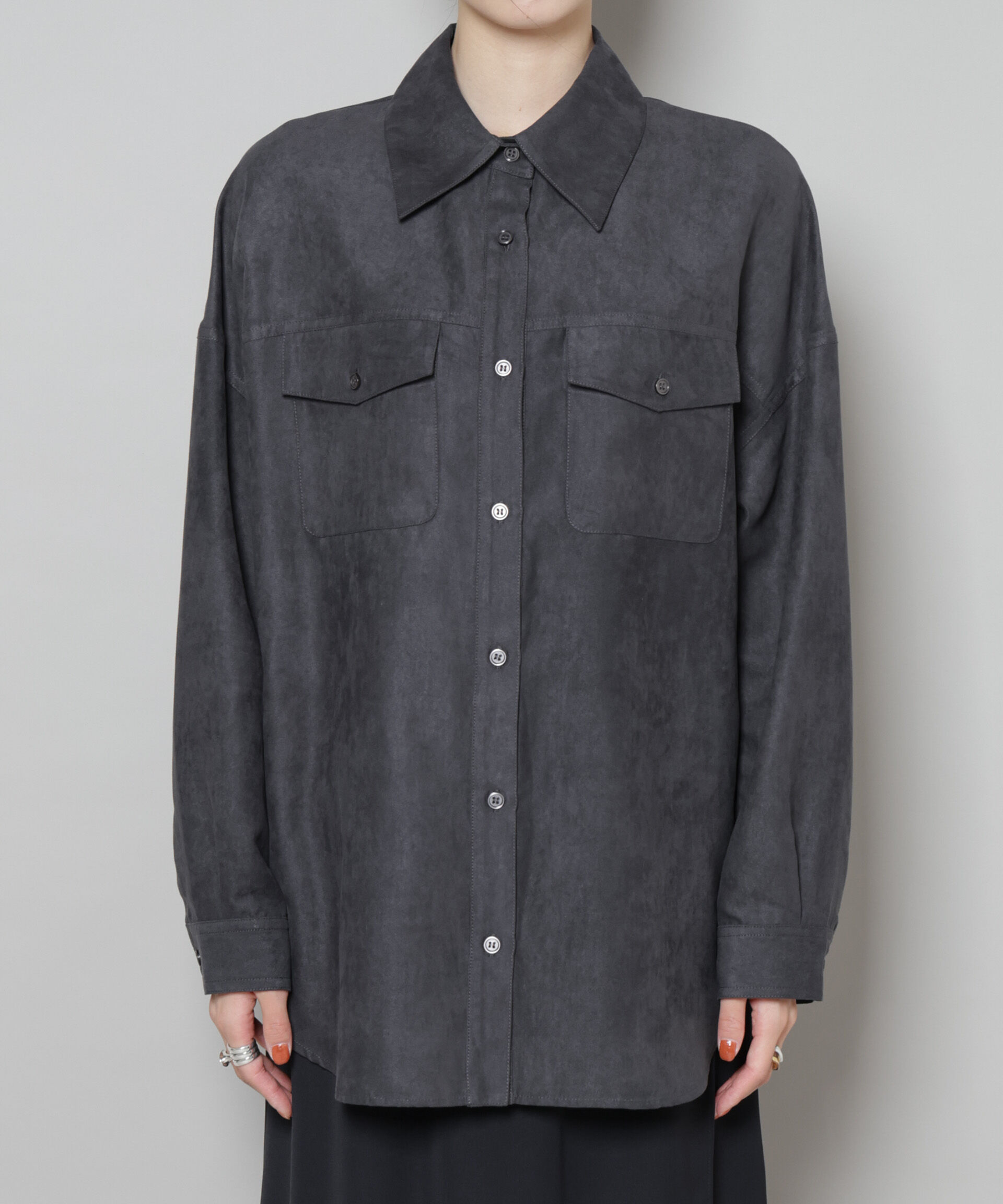 nano･universe「フェイクスエードシャツ(セットアップ可)」|シャツ・ブラウス|