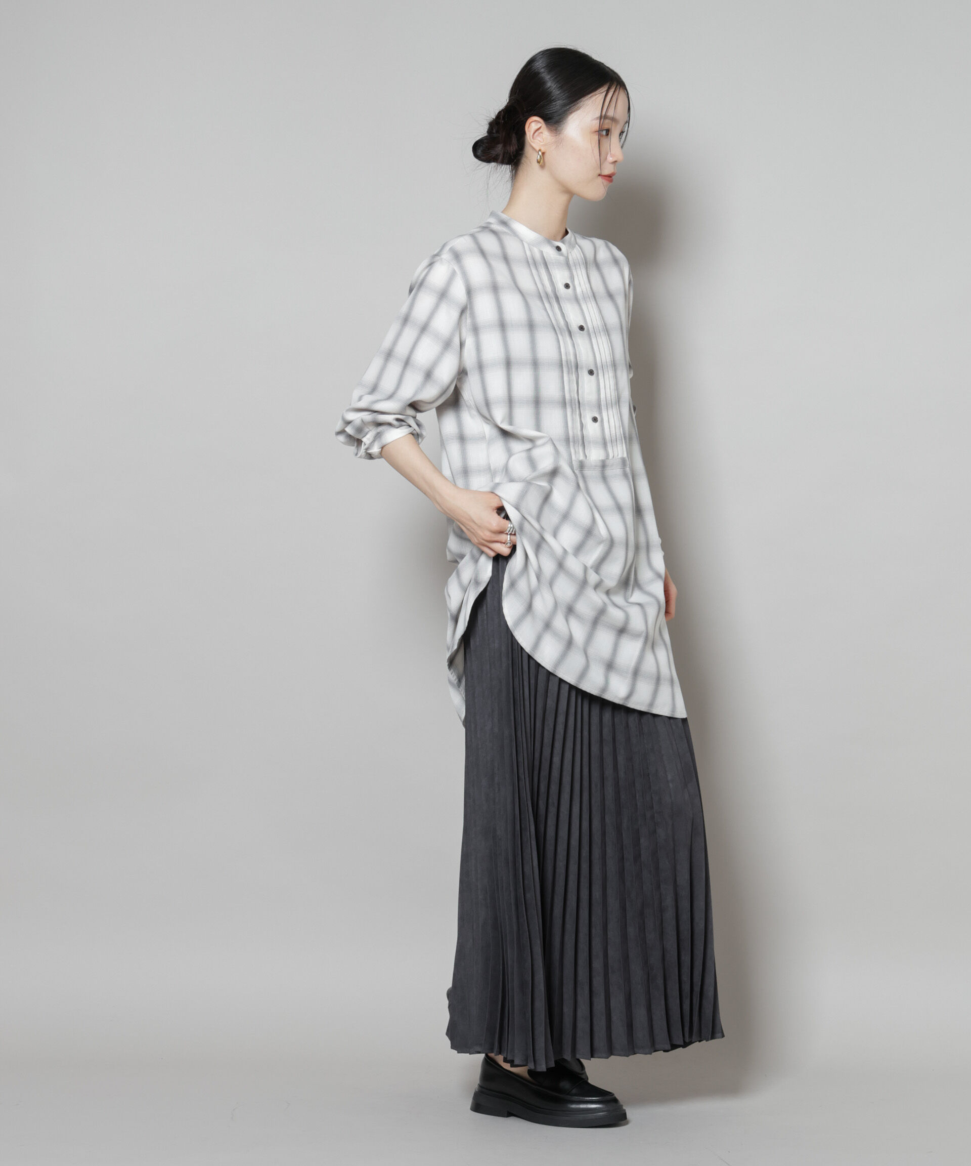 nano･universe「フェイクスエードプリーツスカート(セットアップ可)」|スカート|