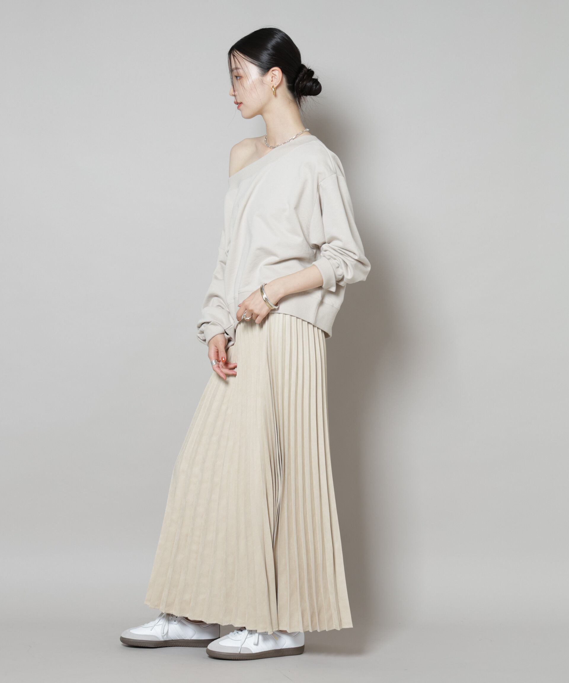 nano･universe「フェイクスエードプリーツスカート(セットアップ可)」|スカート|