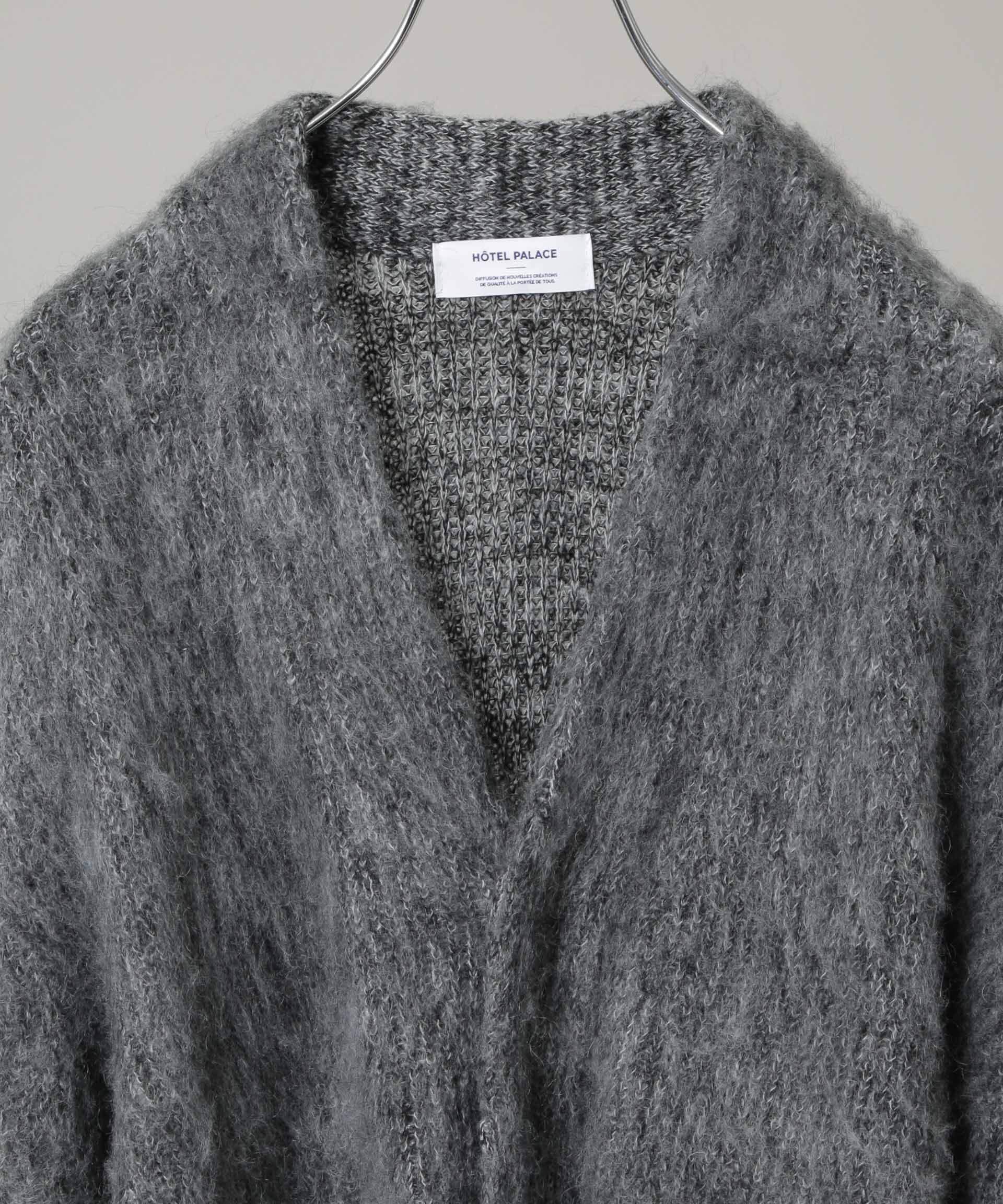 nano･universe「｢HOTEL PALACE｣ フライフロントミックスシャギーカーディガン」|ニット・セーター|