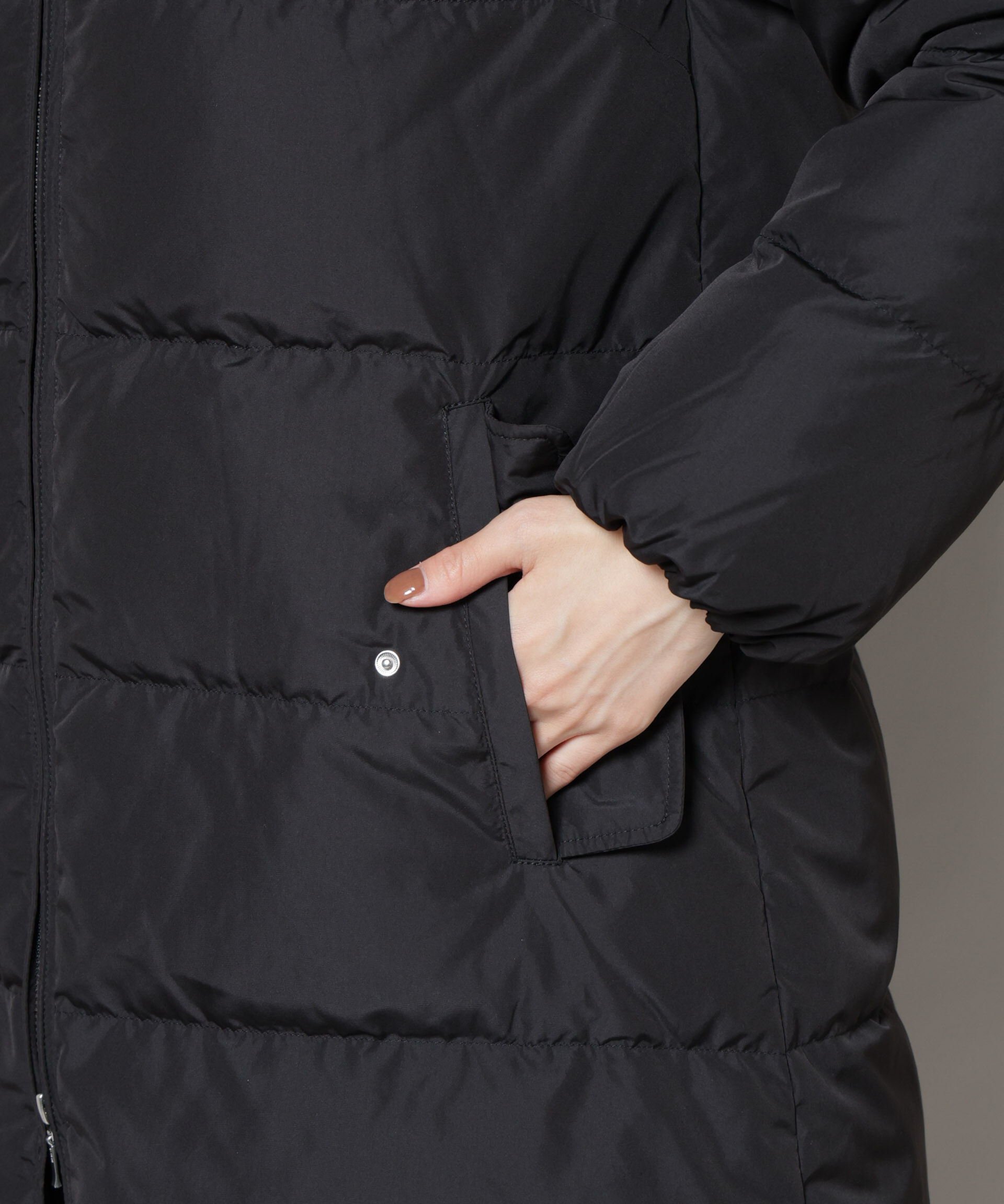 nano･universe「撥水加工 フードロングダウンコート」|ダウン|