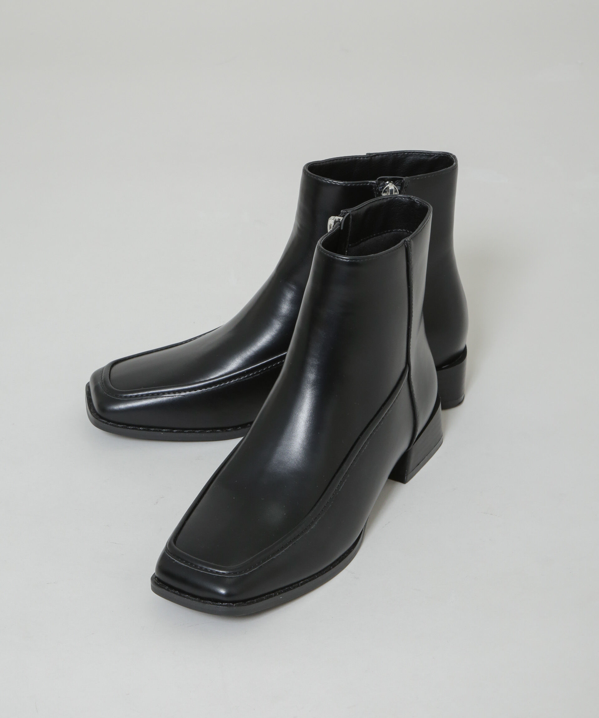 nano･universe「スクエアトゥミドルブーツ」|ショートブーツ|