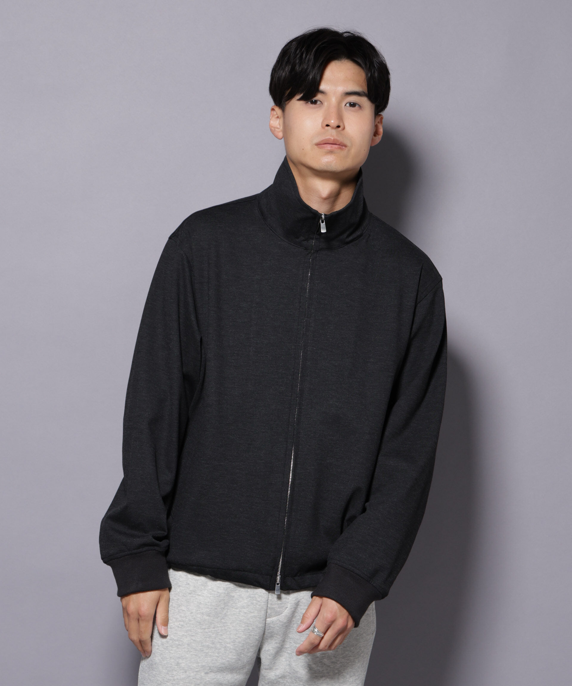 nano･universe「DELEGANTE TECH+ バルーンブルゾン」|ブルゾン・スタジャン|チャコール3