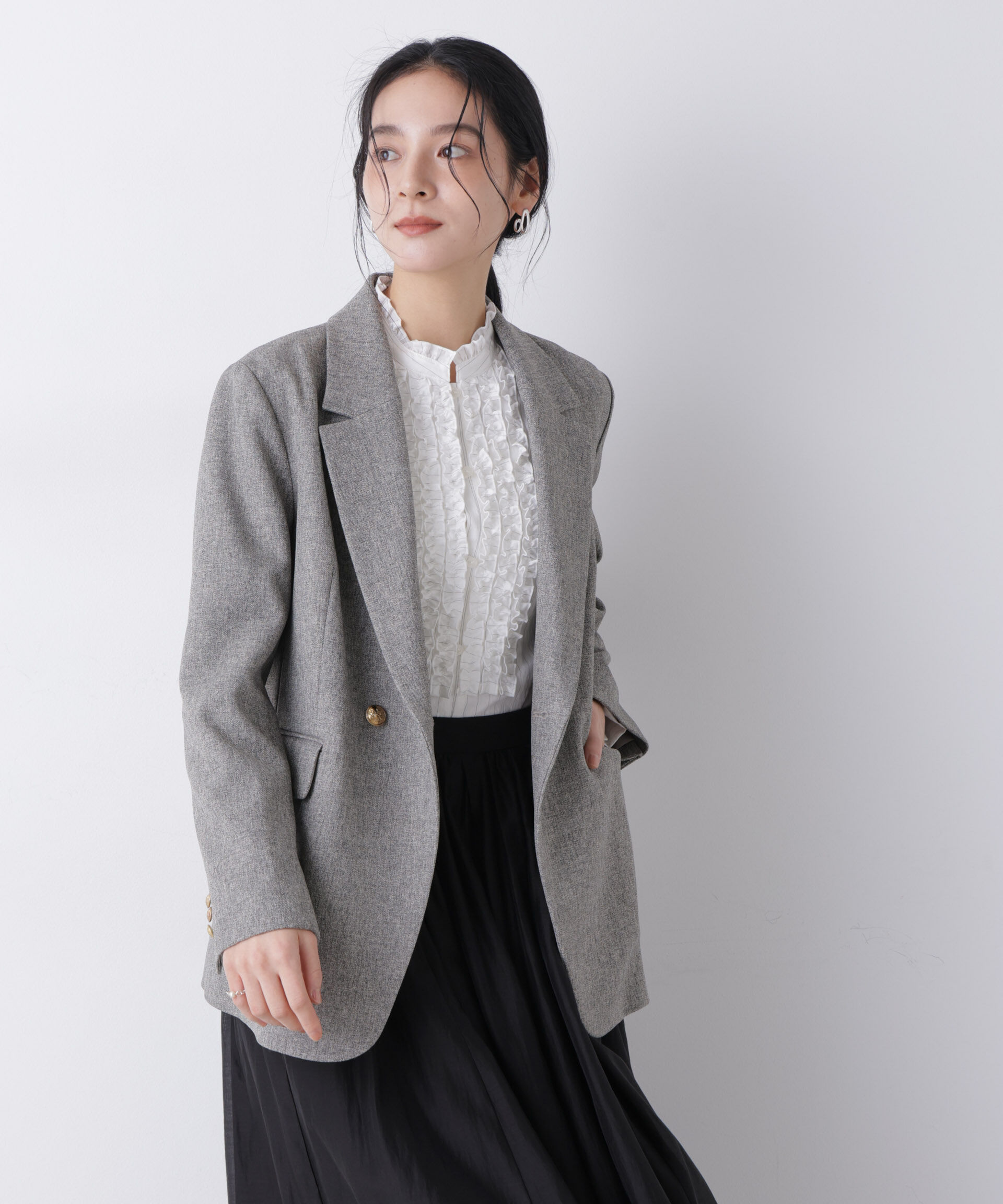 nano･universe「ツイーディーカルゼテーラードダブルジャケット」|テーラードジャケット|