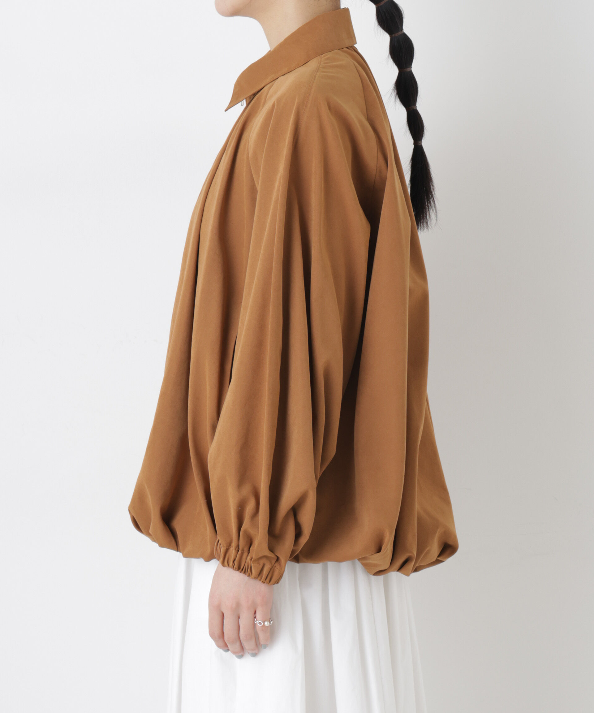 nano･universe「ライトスエードギャザーバルーンブルゾン」|ブルゾン・スタジャン|