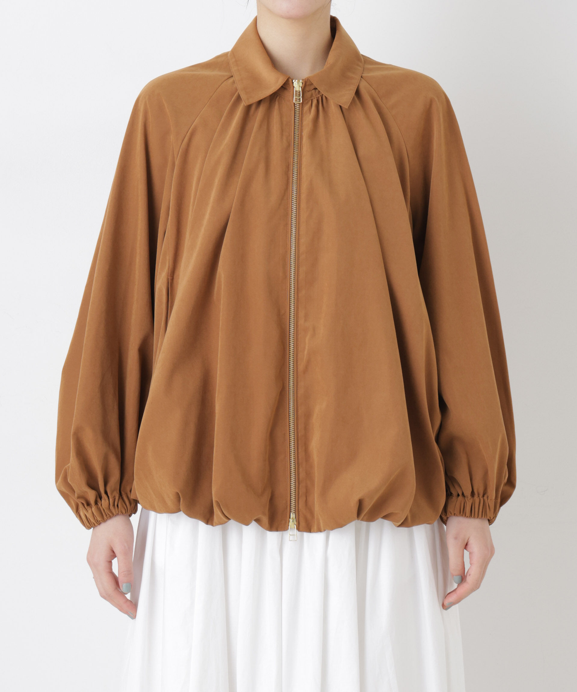 nano･universe「ライトスエードギャザーバルーンブルゾン」|ブルゾン・スタジャン|