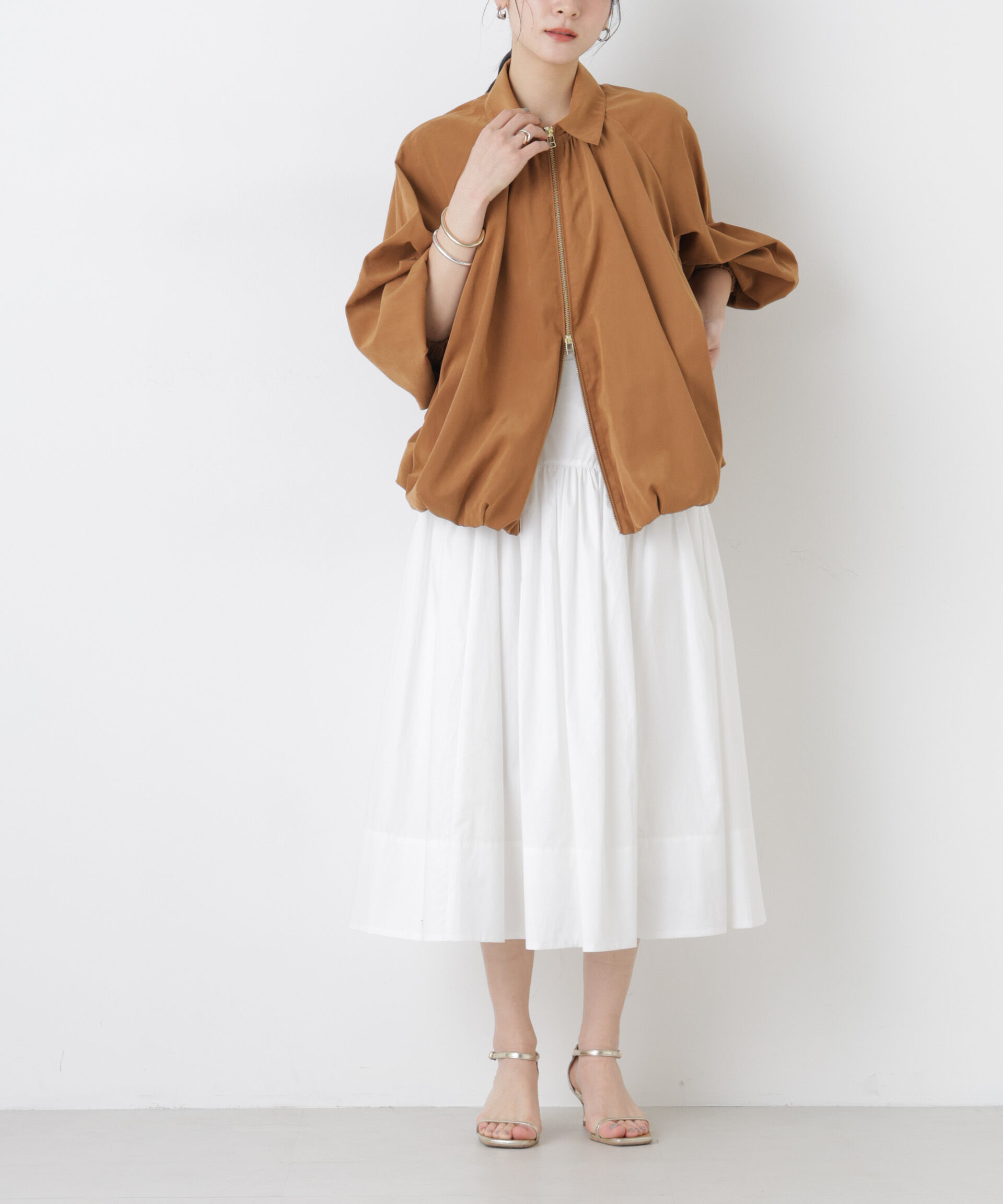 nano･universe「ローギャザーミディスカート」|スカート|