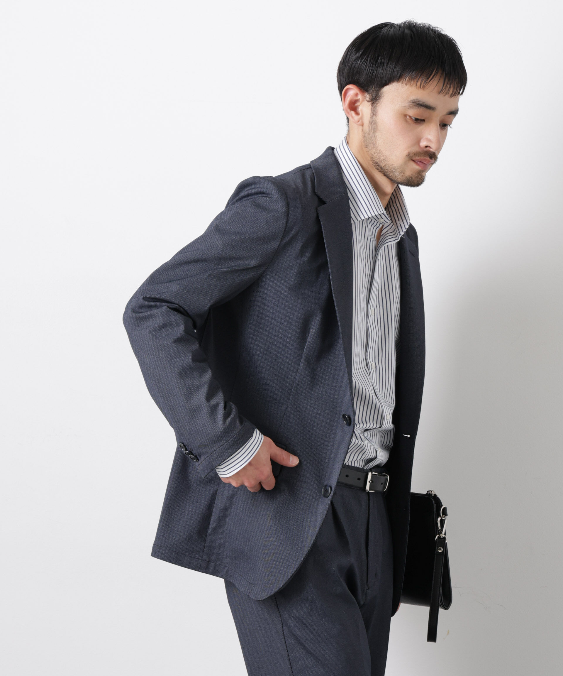 nano･universe「｢Damerino｣ 軽量ジャージーデニムライクストレッチセットアップ」|スーツ|