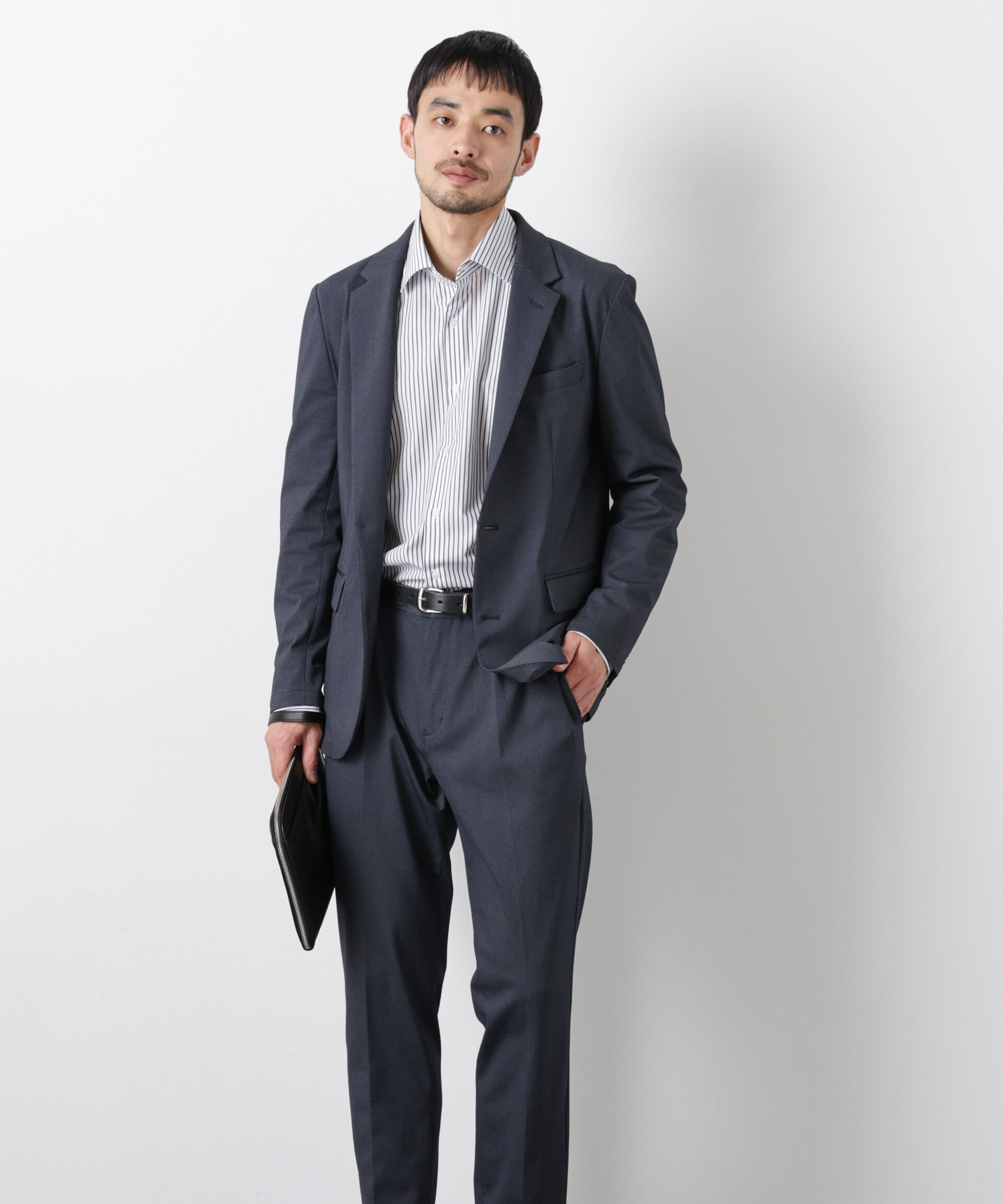 nano･universe「｢Damerino｣ 軽量ジャージーデニムライクストレッチセットアップ」|スーツ|