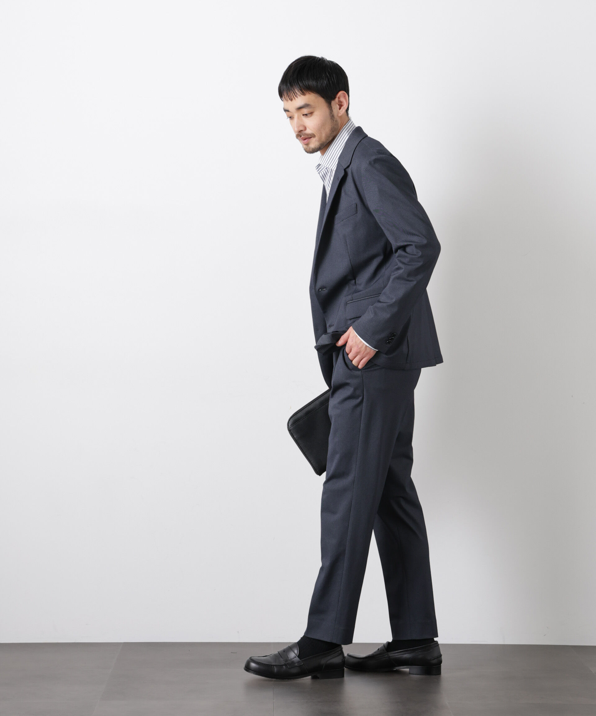 nano･universe「｢Damerino｣ 軽量ジャージーデニムライクストレッチセットアップ」|スーツ|