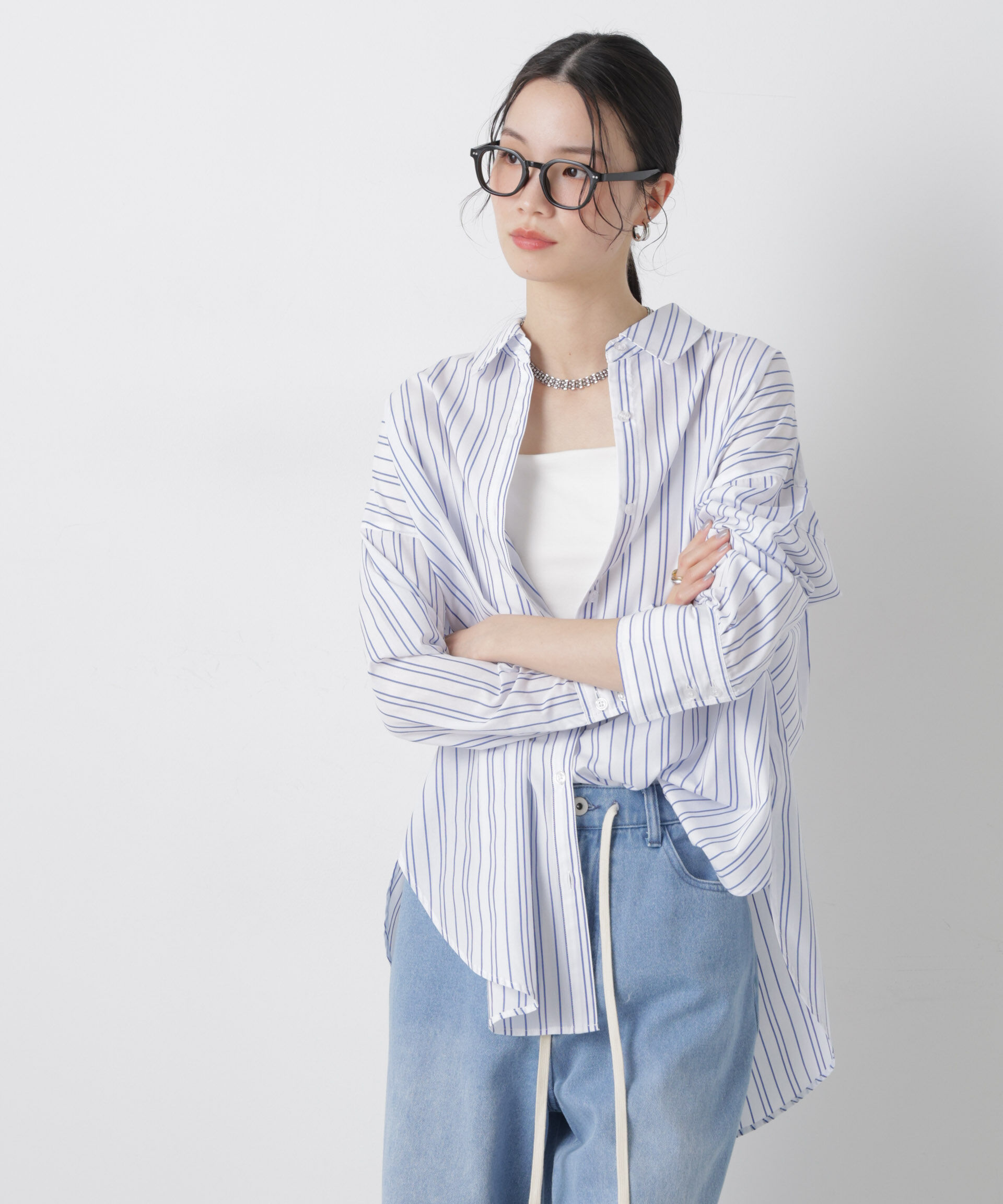 nano･universe「ブロードワイドシルエットストライプシャツ」|シャツ・ブラウス|