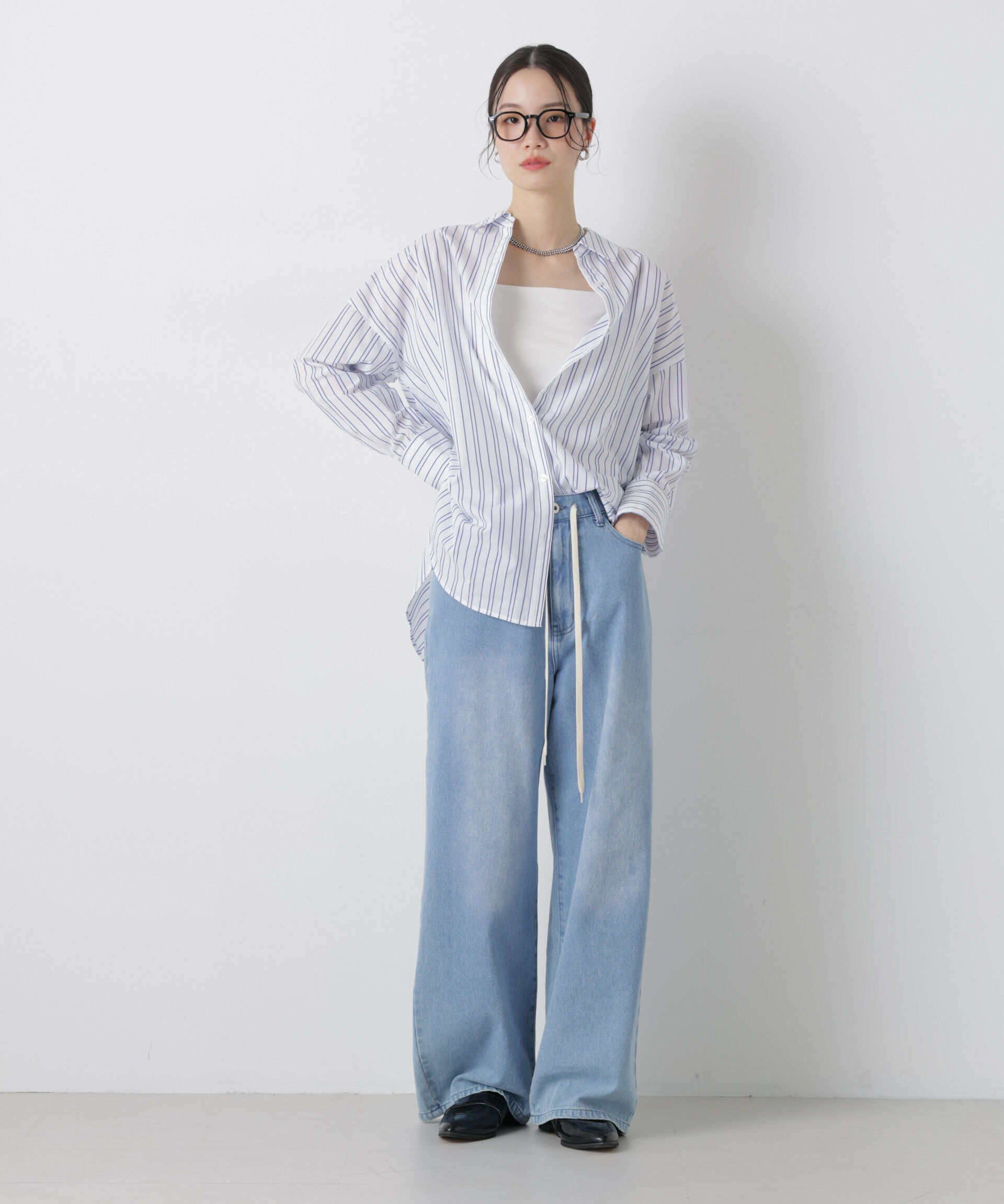 nano･universe「ブロードワイドシルエットストライプシャツ」|シャツ・ブラウス|