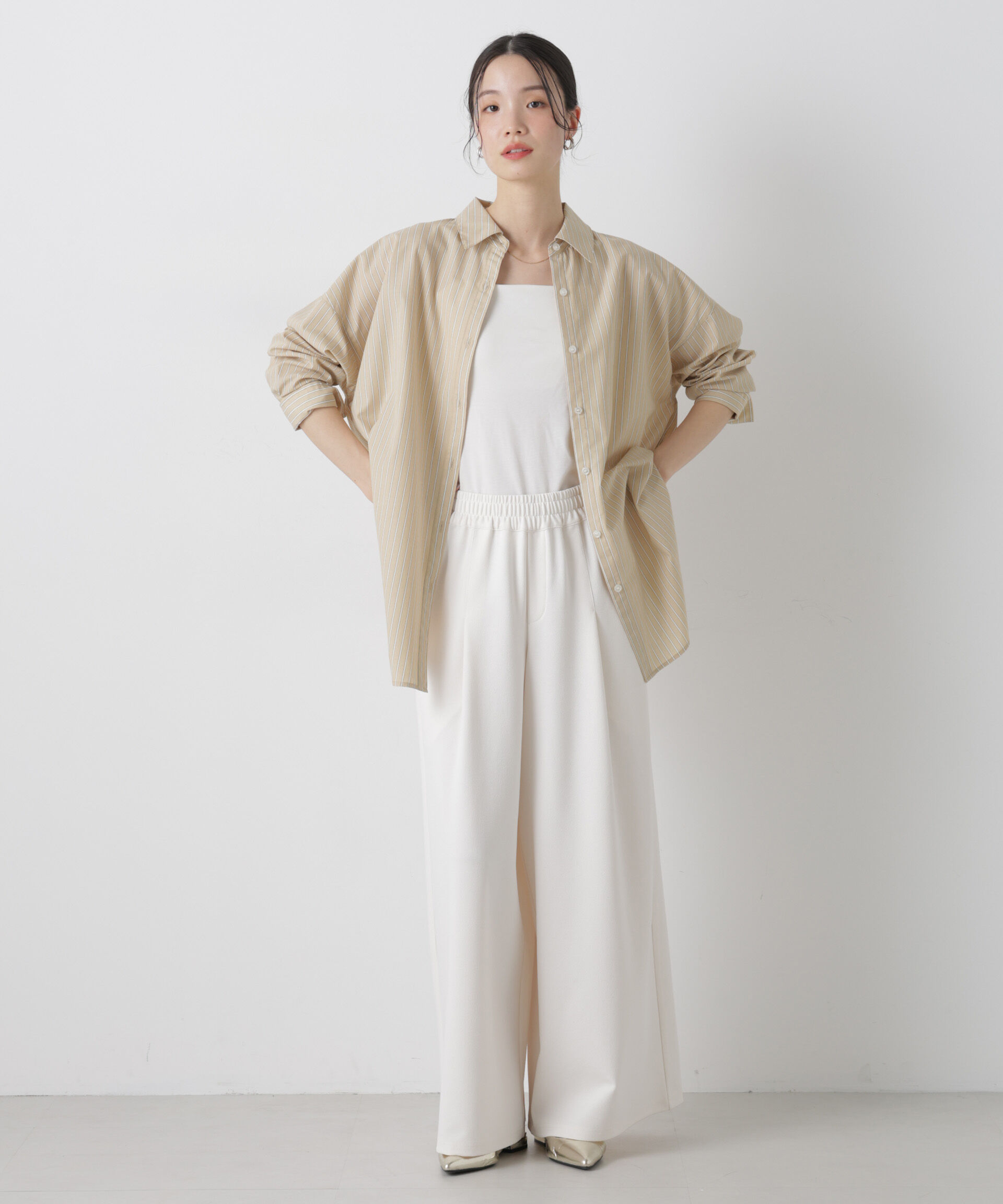 nano･universe「ブロードワイドシルエットストライプシャツ」|シャツ・ブラウス|