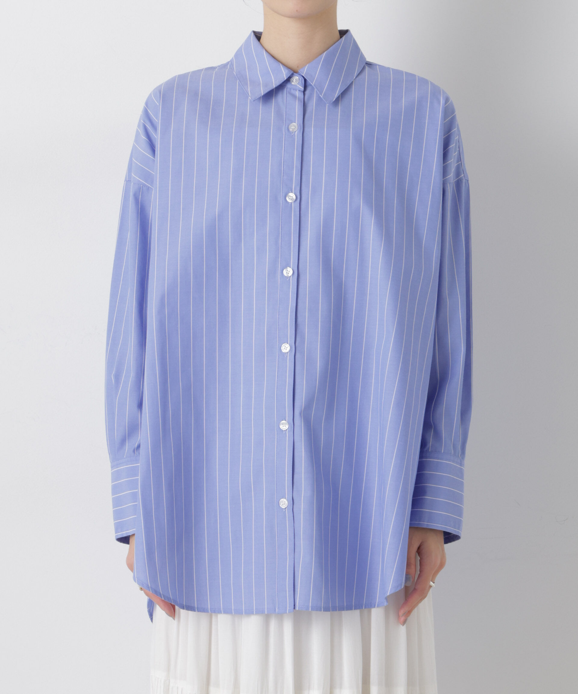 nano･universe「ブロードワイドシルエットストライプシャツ」|シャツ・ブラウス|