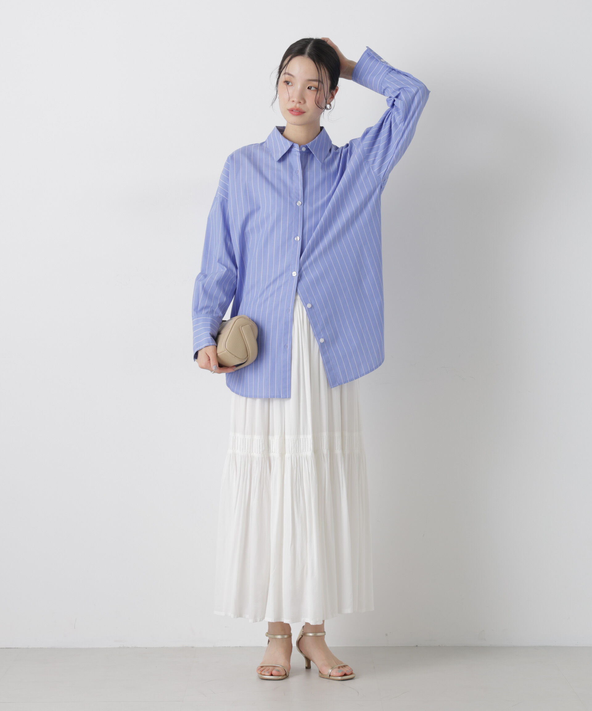 nano･universe「ブロードワイドシルエットストライプシャツ」|シャツ・ブラウス|