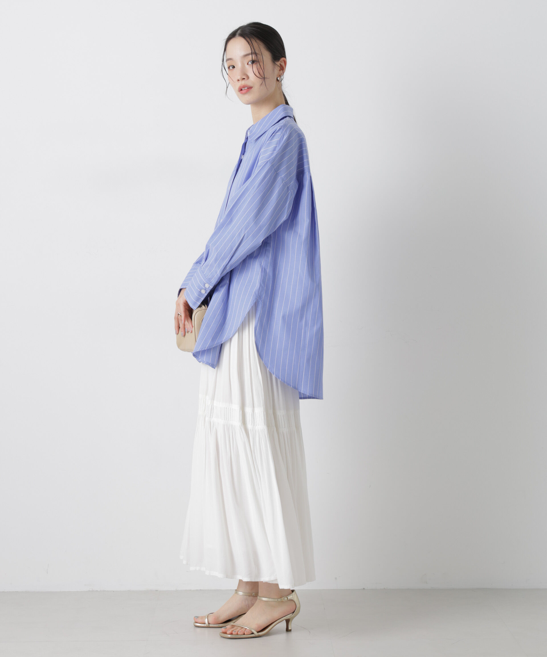 nano･universe「ブロードワイドシルエットストライプシャツ」|シャツ・ブラウス|