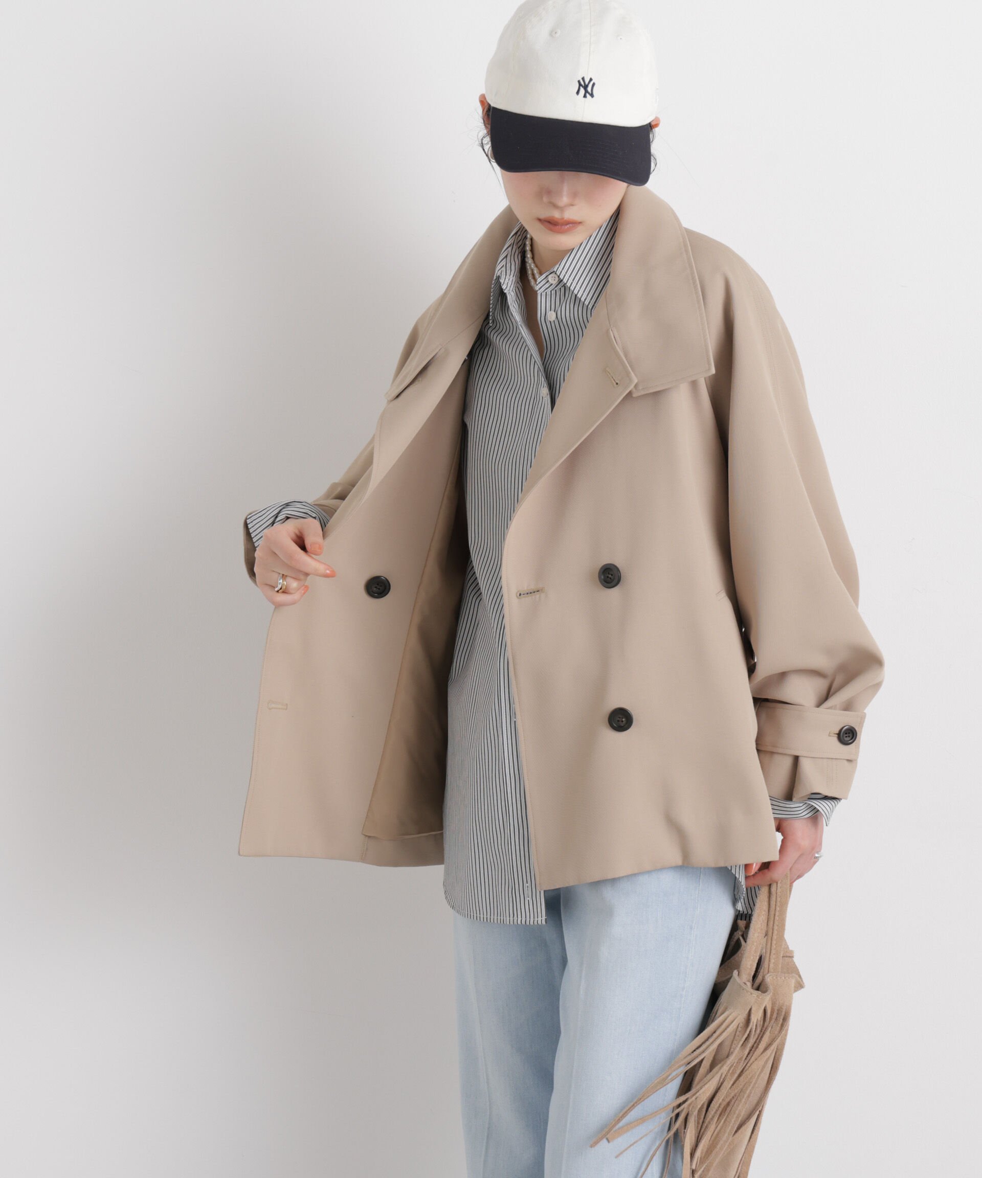 nano･universe「エアリーツイルベルテッドショートコート」|その他|