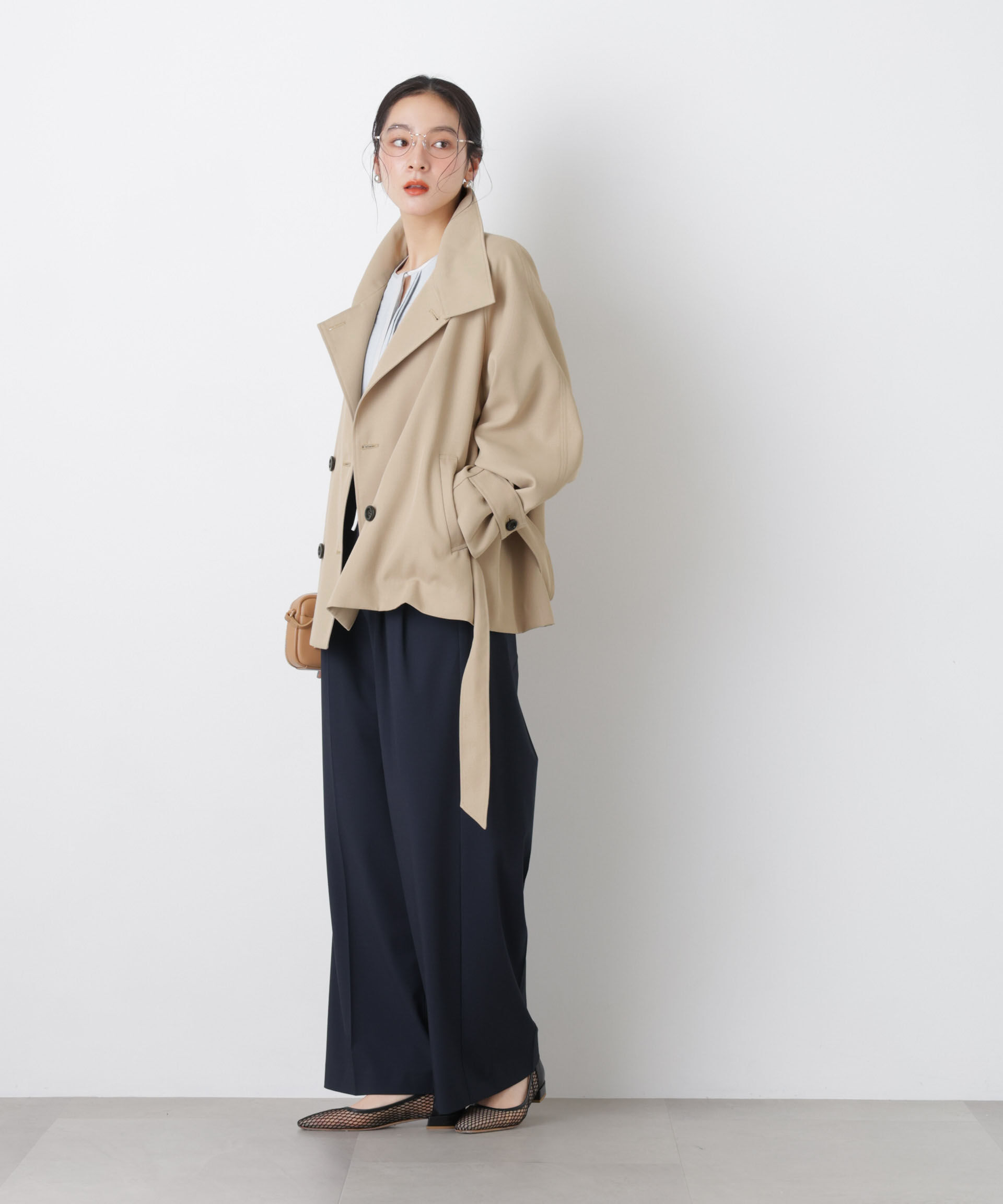 nano･universe「エアリーツイルベルテッドショートコート」|その他|