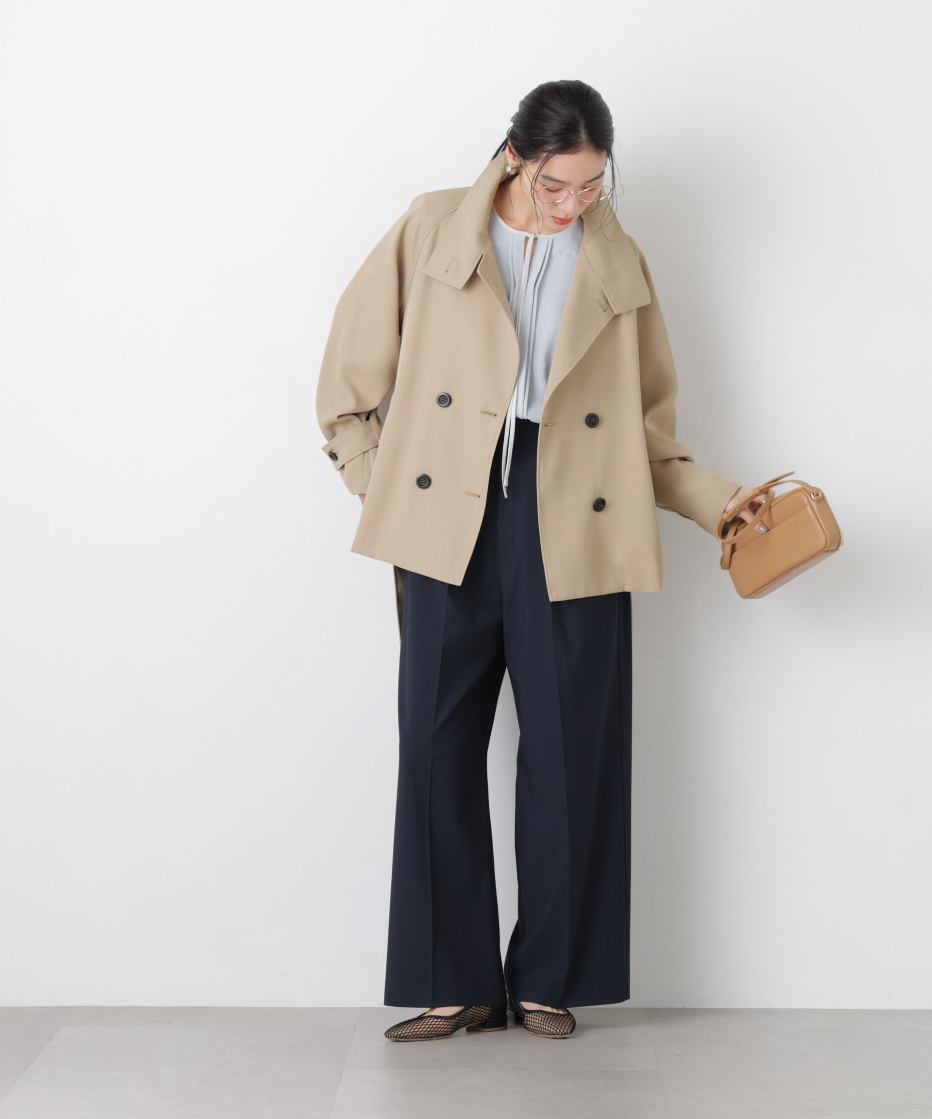 nano･universe「エアリーツイルベルテッドショートコート」|その他|