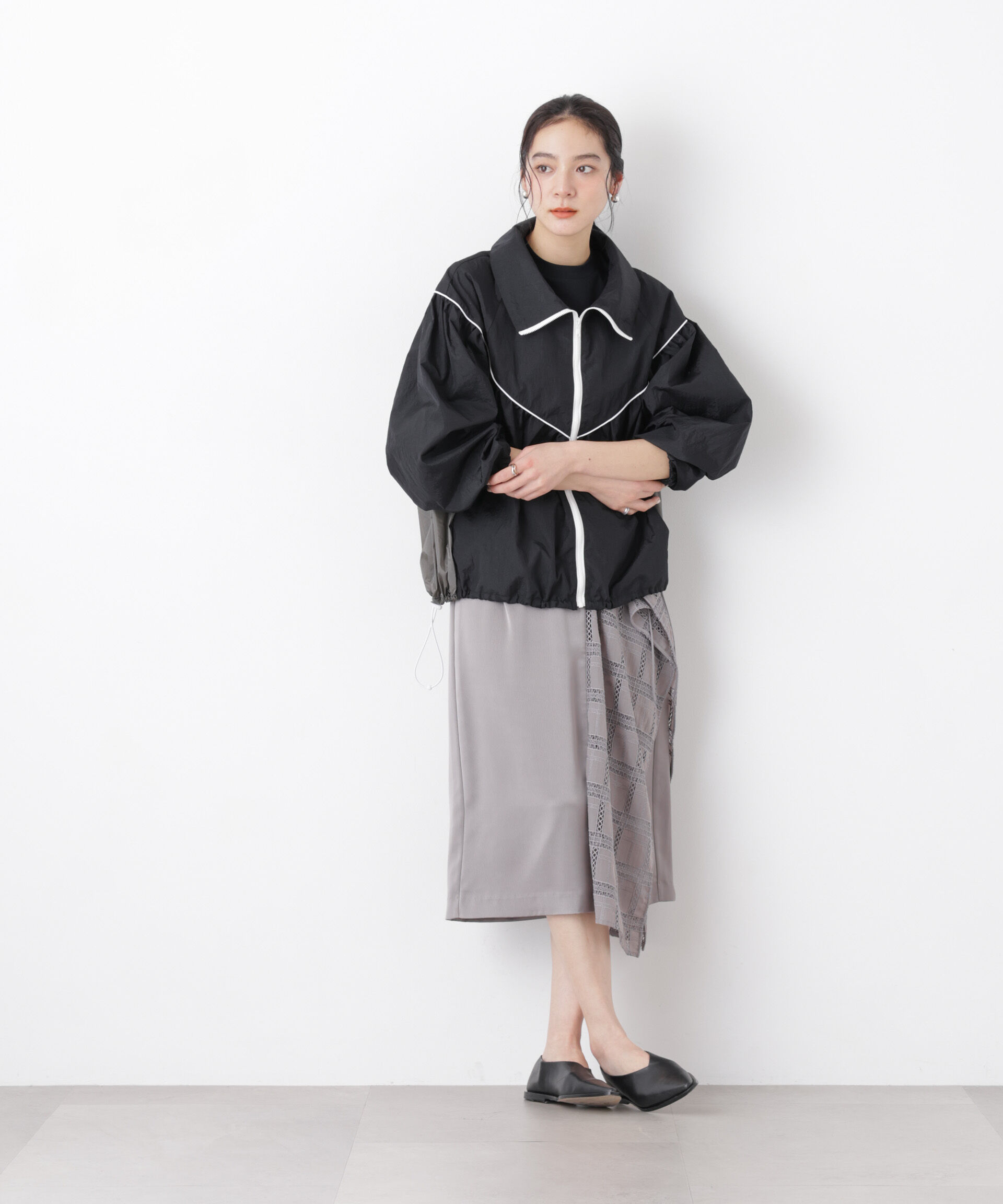 nano･universe「シアーライトギャザーブルゾン」|ブルゾン・スタジャン|