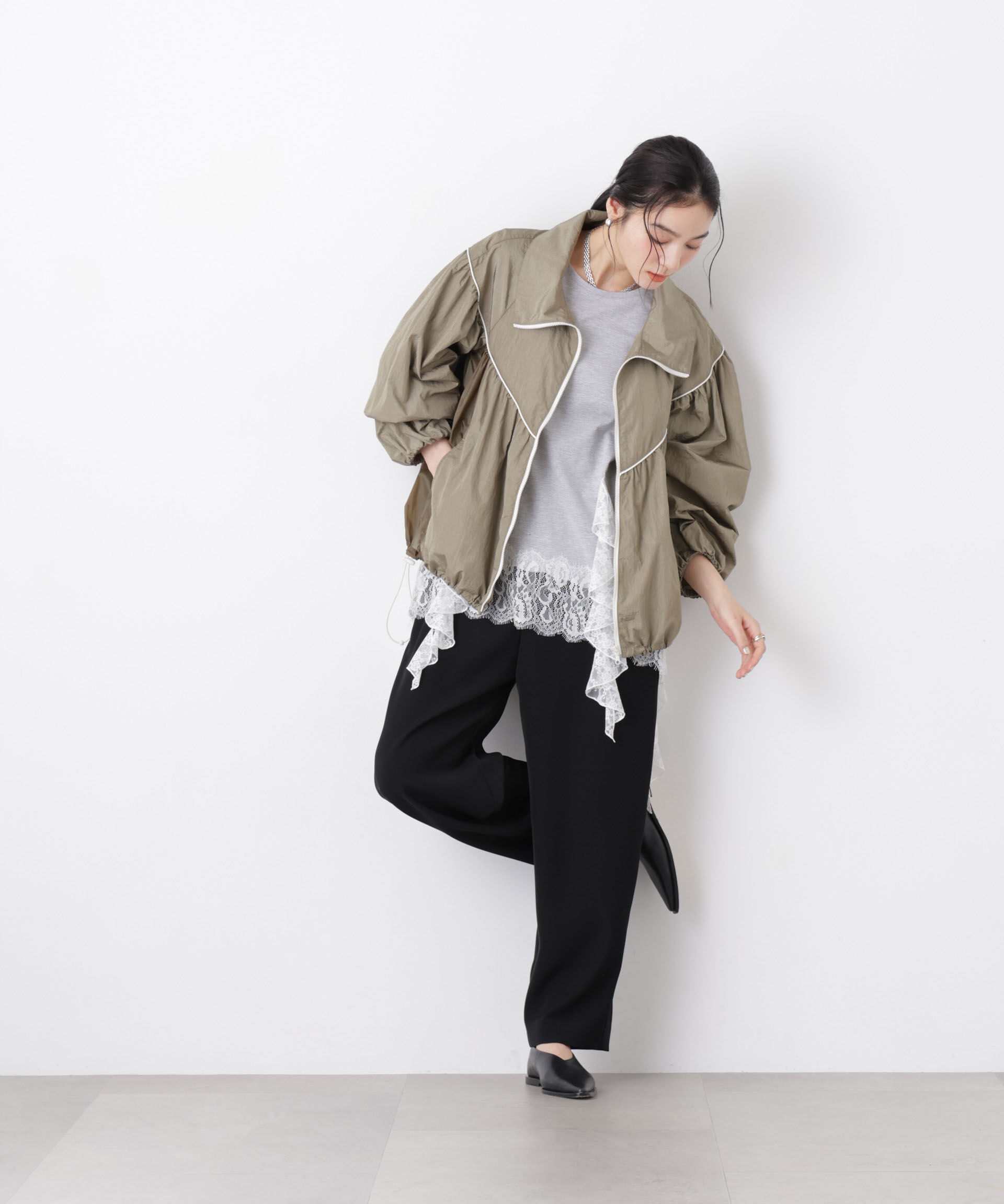 nano･universe「シアーライトギャザーブルゾン」|ブルゾン・スタジャン|