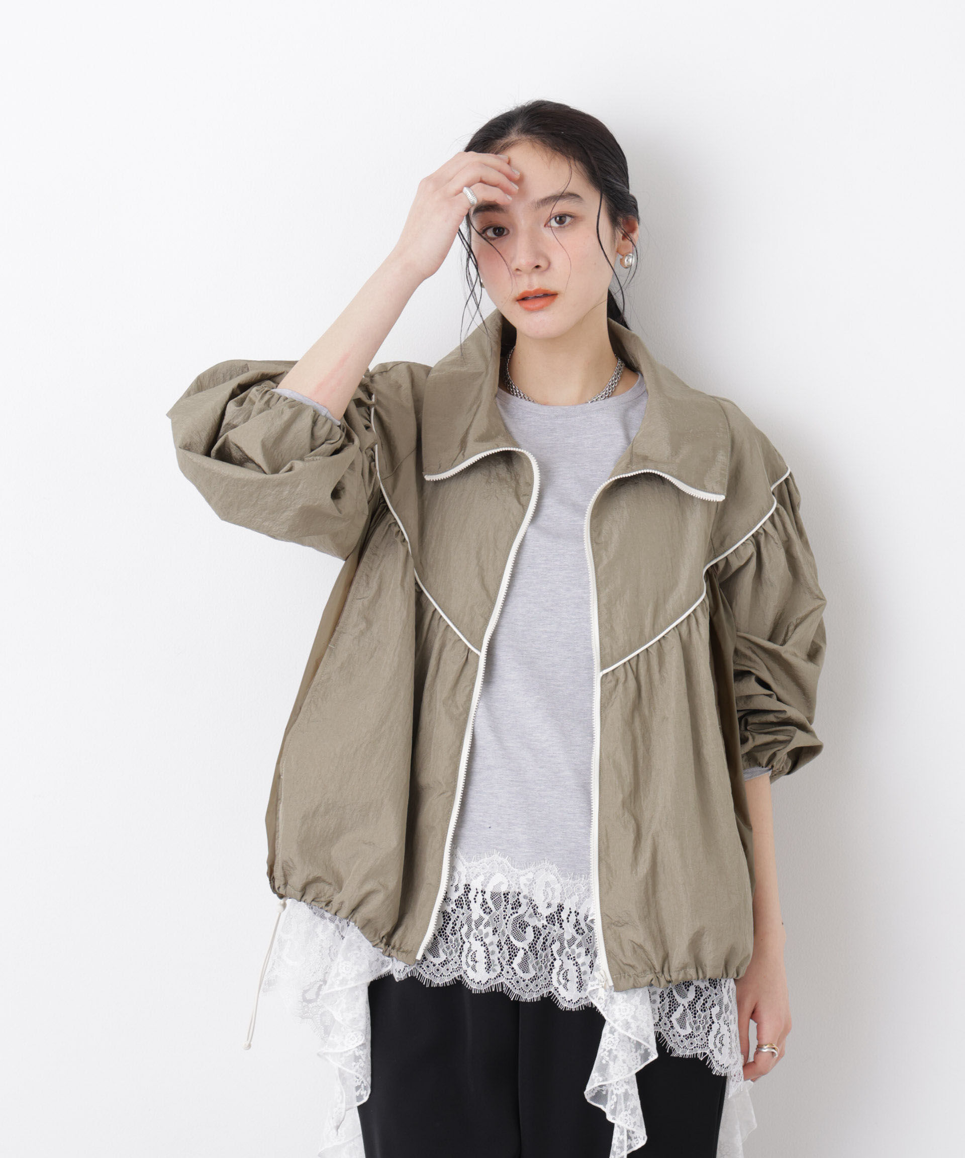 nano･universe「シアーライトギャザーブルゾン」|ブルゾン・スタジャン|