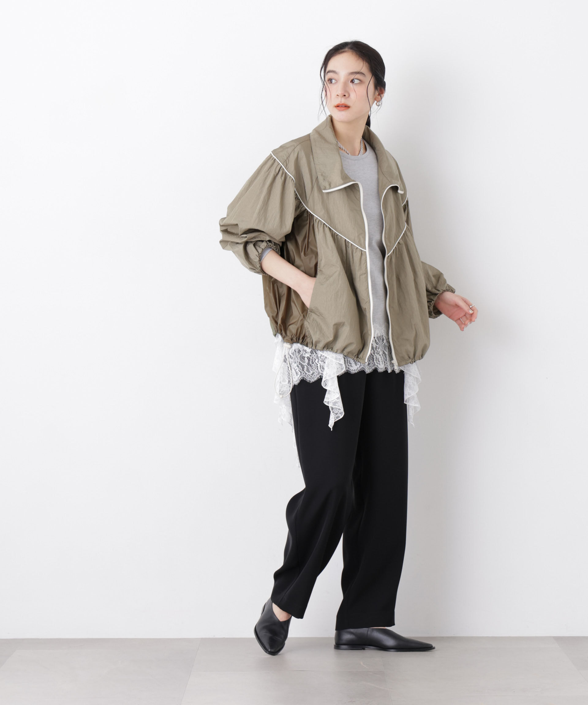 nano･universe「シアーライトギャザーブルゾン」|ブルゾン・スタジャン|