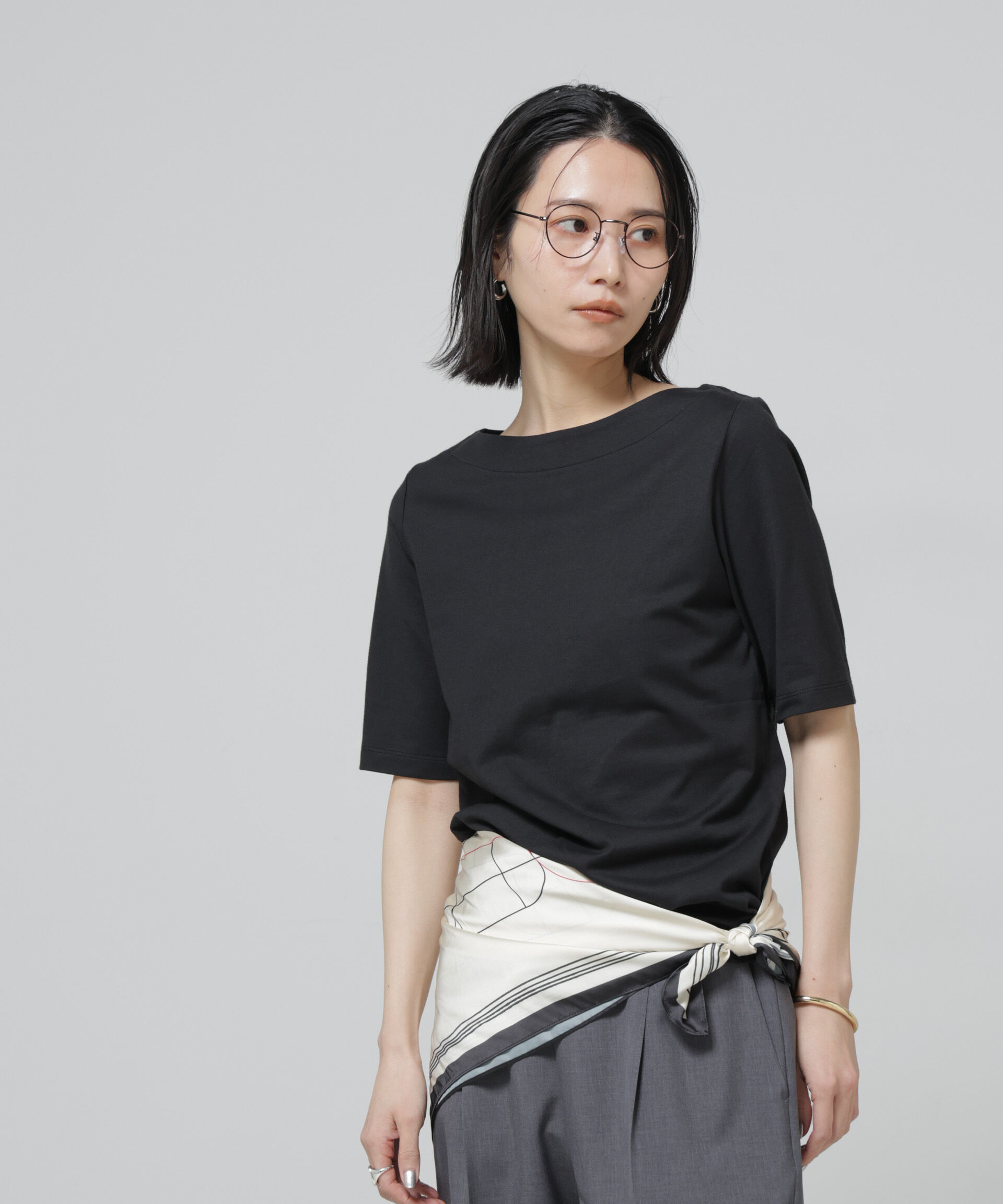 nano･universe「Anti Soaked(R) 汗染み防止ボートネックTシャツ」|Tシャツ・カットソー|