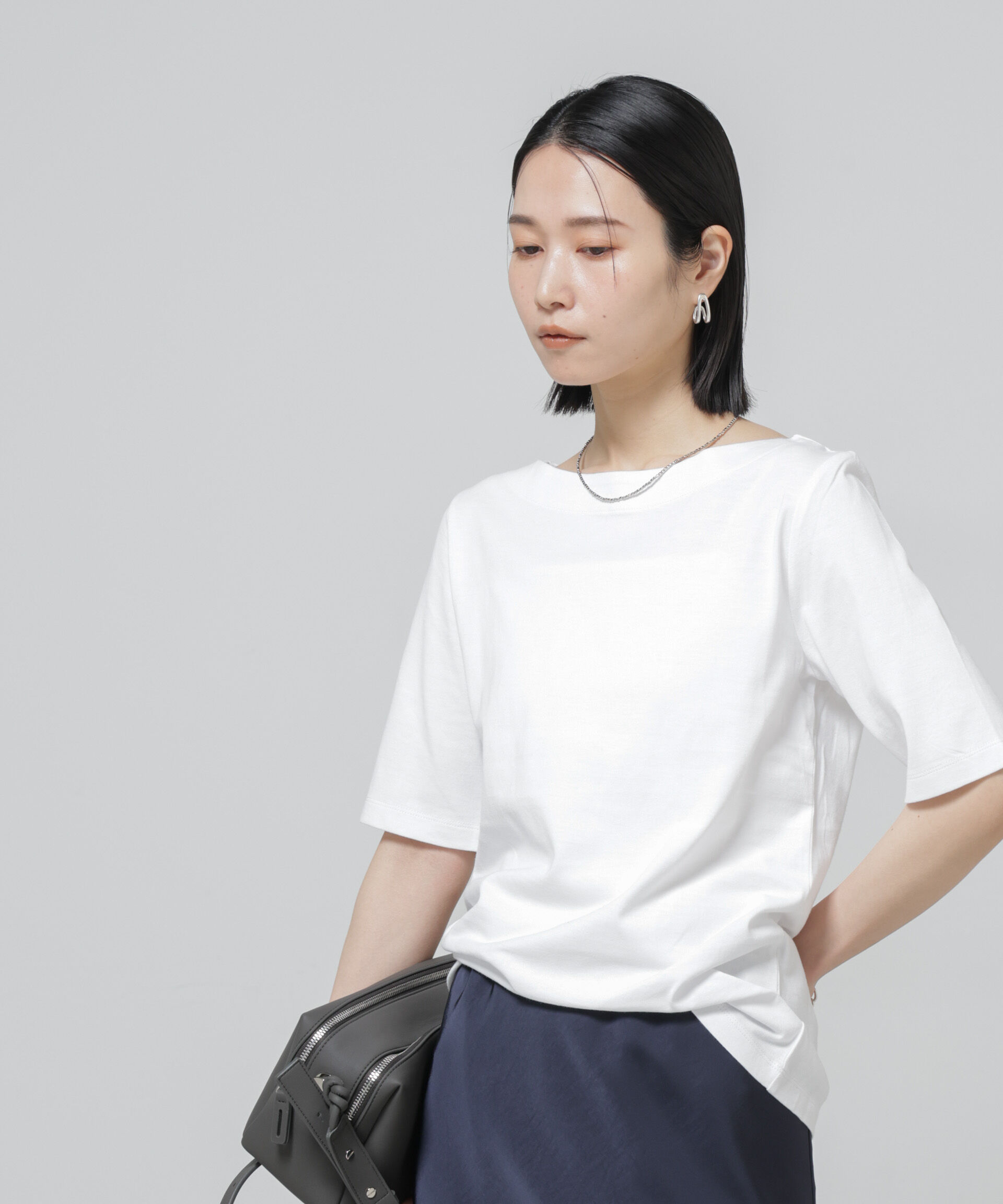 nano･universe「Anti Soaked(R) 汗染み防止ボートネックTシャツ」|Tシャツ・カットソー|