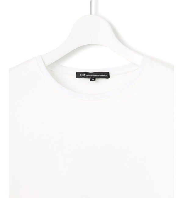 23区「【ご好評につき新色追加】ナチュラルコットンベアコンビ ペプラム カットソー」|Tシャツ・カットソー|