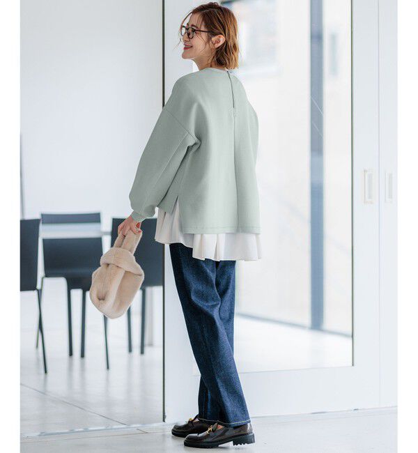 23区「【ご好評につき新色追加】ナチュラルコットンベアコンビ ペプラム カットソー」|Tシャツ・カットソー|