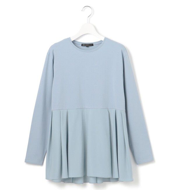 23区「【ご好評につき新色追加】ナチュラルコットンベアコンビ ペプラム カットソー」|Tシャツ・カットソー|