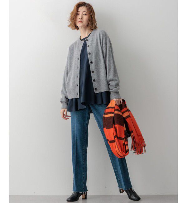 23区「【ご好評につき新色追加】ナチュラルコットンベアコンビ ペプラム カットソー」|Tシャツ・カットソー|