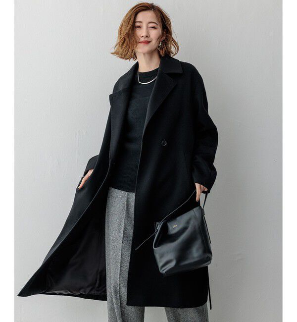 23区「MTRカシミヤライトビーバー チェスターコート」|チェスターコート|ブラック系