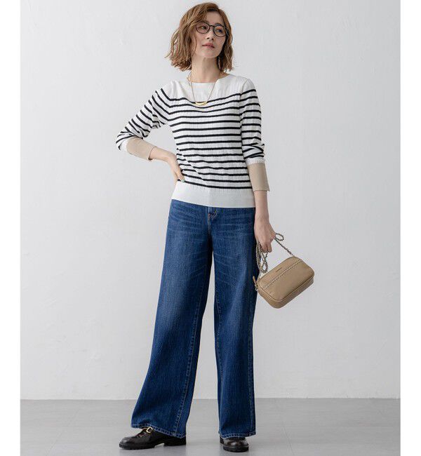 23区「【RED CARD TOKYO&times;23区/VERY3月号掲載】デニム ライン ワイドパンツ」|デニム|