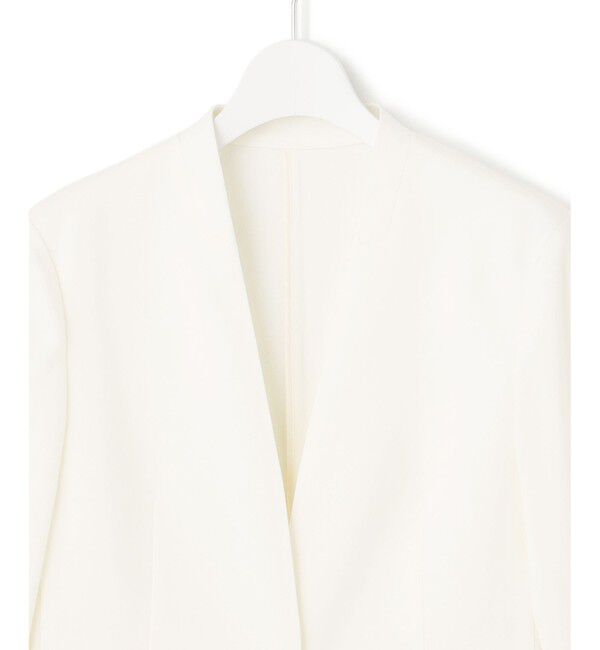 23区「【セットアップ対応/防シワ性/洗える】アイアスマットストレッチ ノーカラー ジャケット」|ノーカラージャケット|