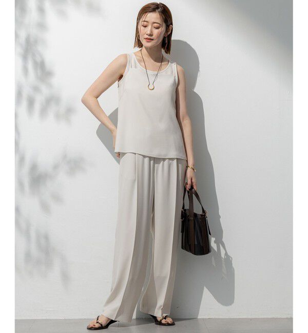 23区「【洗える】シャイニーリブ タンクトップ」|タンクトップ|