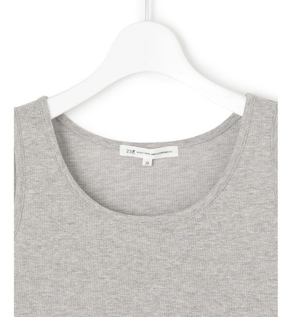 23区「【洗える】シャイニーリブ タンクトップ」|タンクトップ|