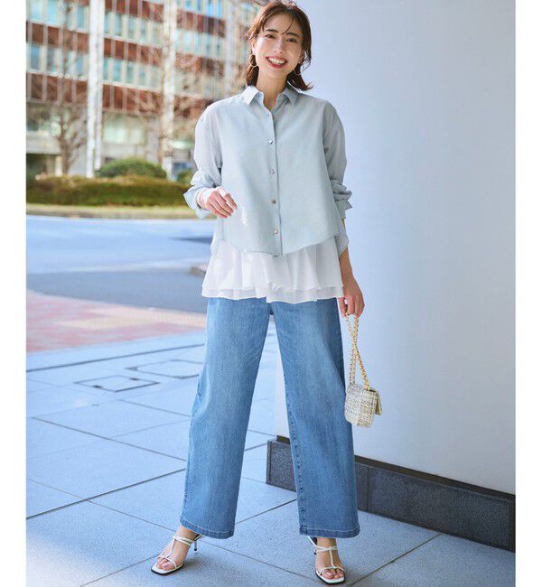 23区「【見上愛さん着用/Oggi掲載/接触冷感】23区DENIM サマー ストレート ワイド パンツ」|デニム|