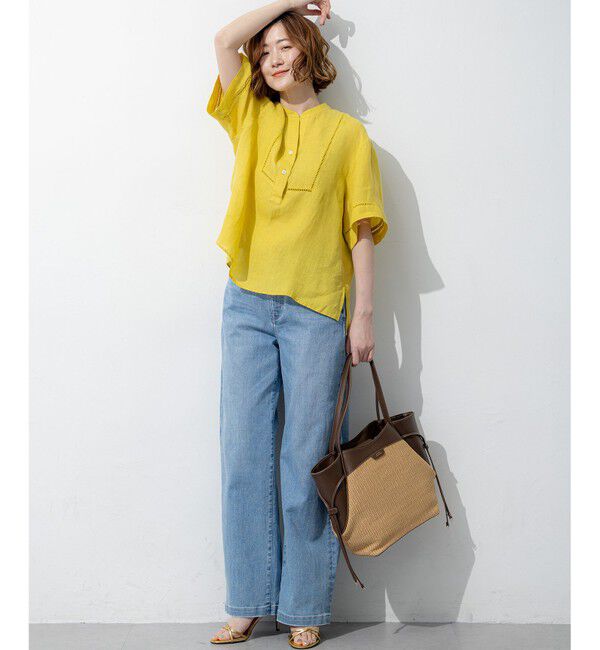 23区「【見上愛さん着用/Oggi掲載/接触冷感】23区DENIM サマー ストレート ワイド パンツ」|デニム|