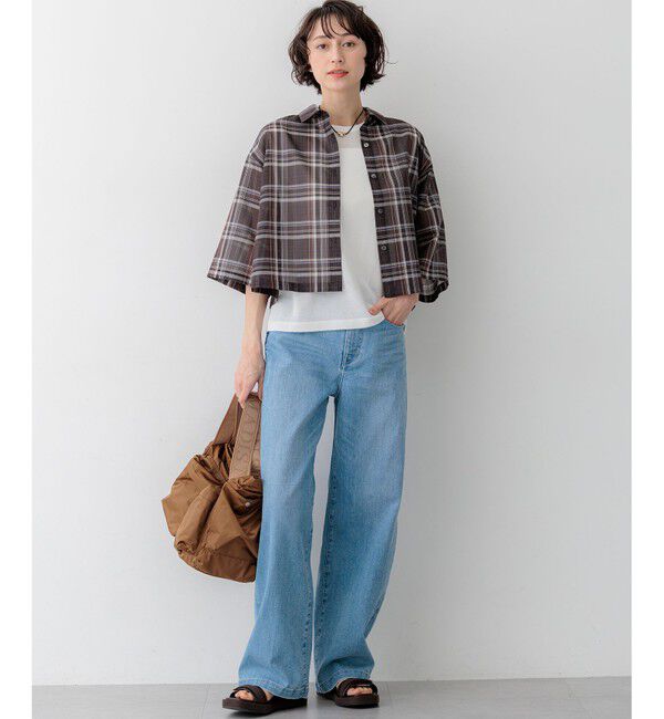 23区「【見上愛さん着用/Oggi掲載/接触冷感】23区DENIM サマー ストレート ワイド パンツ」|デニム|